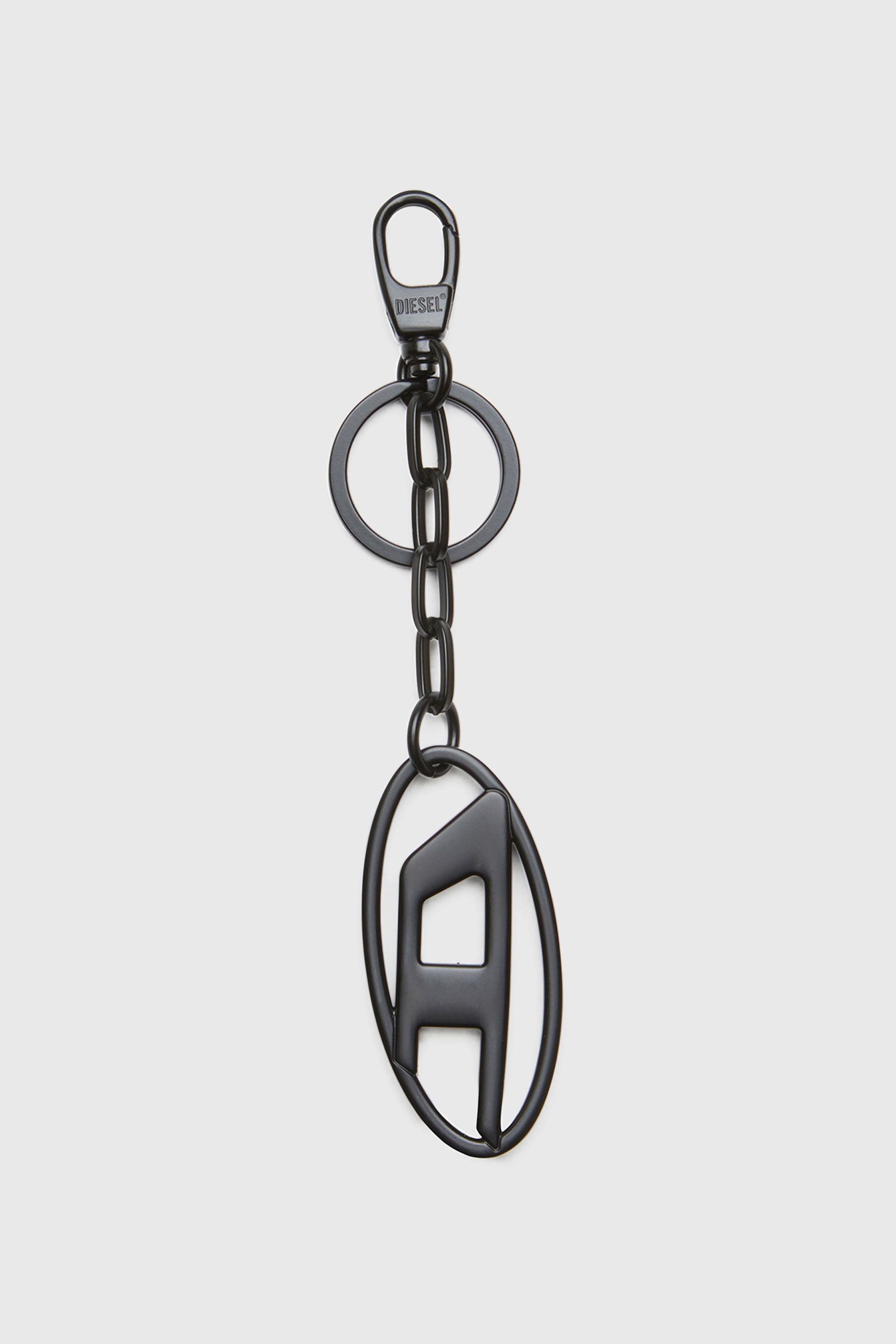 Diesel - HOLY-C, Damen Oval D-Schl&uuml;sselanh&auml;nger aus Metall mit Strass in Schwarz/Silber - 2