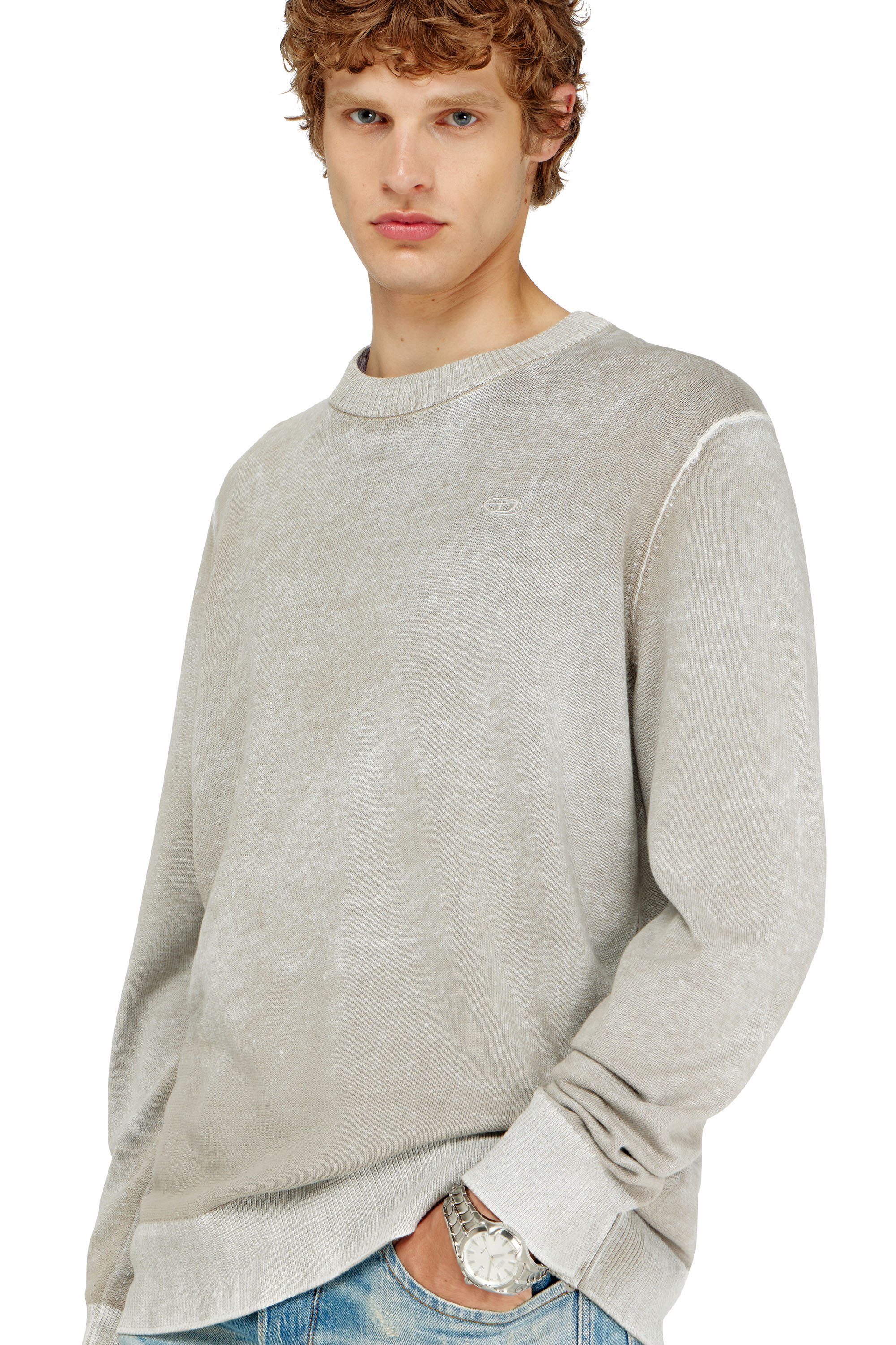 Diesel - K-LAURENT, Maglia con stampa interna sfumata Uomo in Grigio - 5