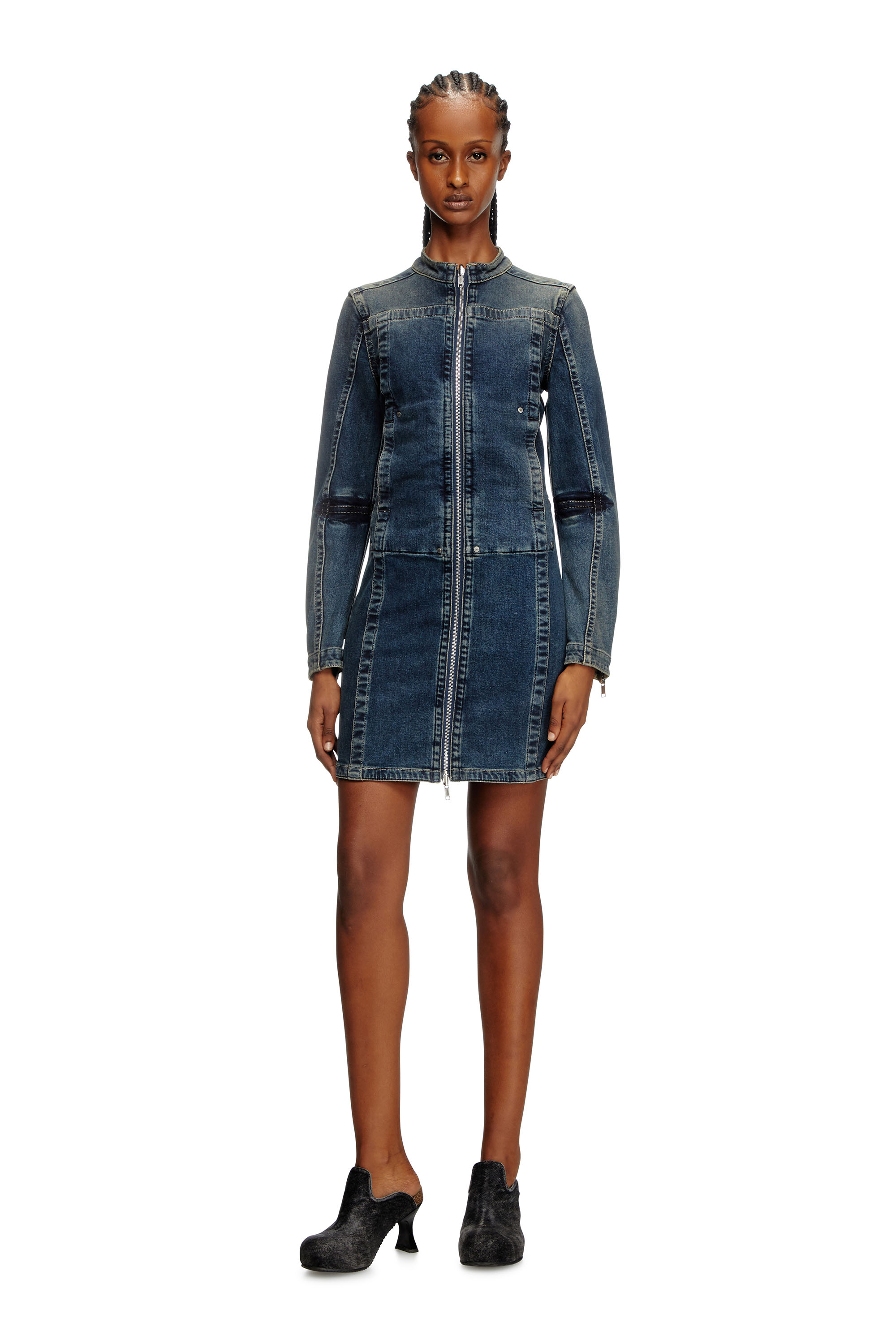 Diesel - DE-ROMI-RE, Robe courte en denim Rehab Femme in Bleu - 3