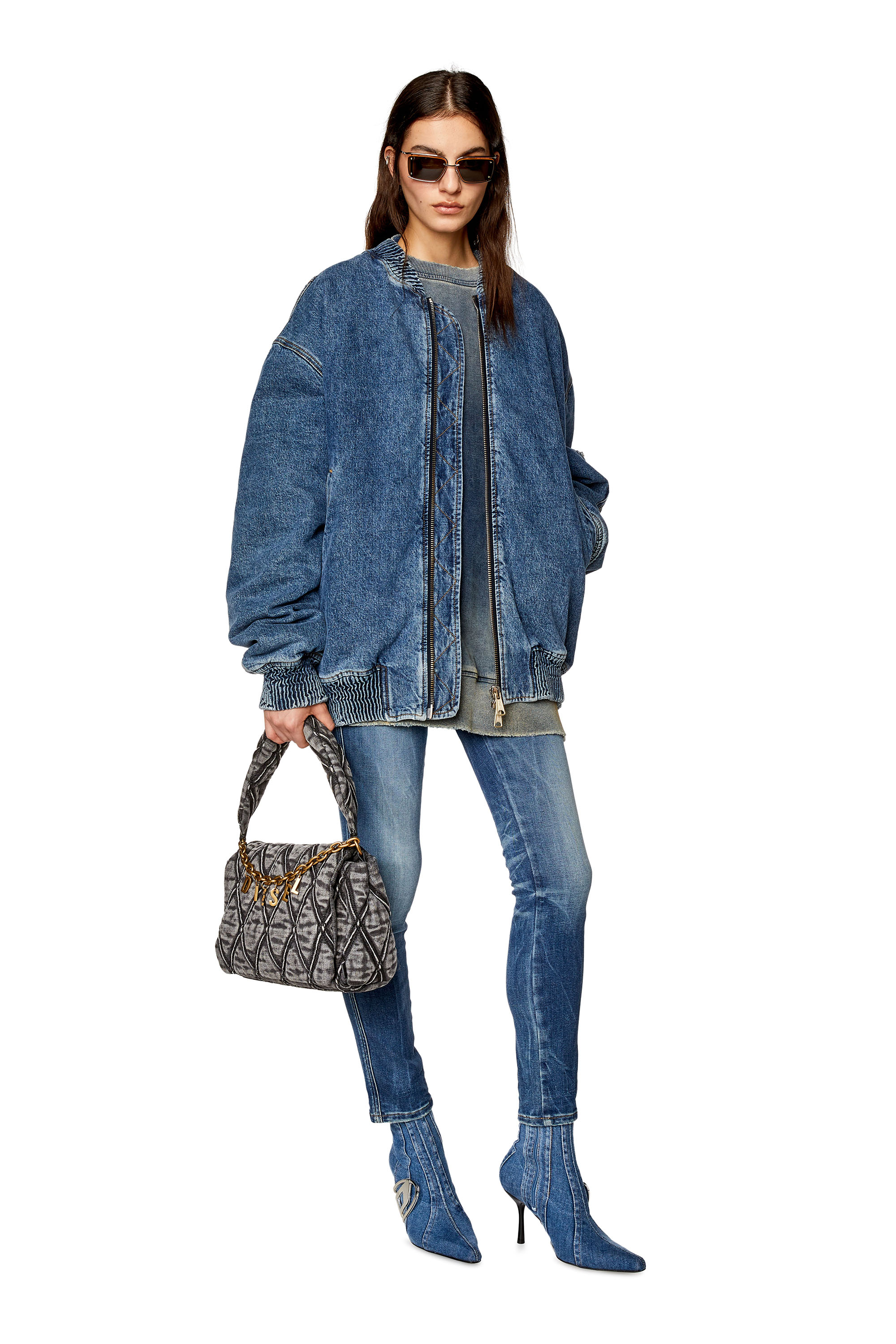 Diesel - Skinny Jeans 2015 Babhila 09G30, Bleu moyen - Image 4