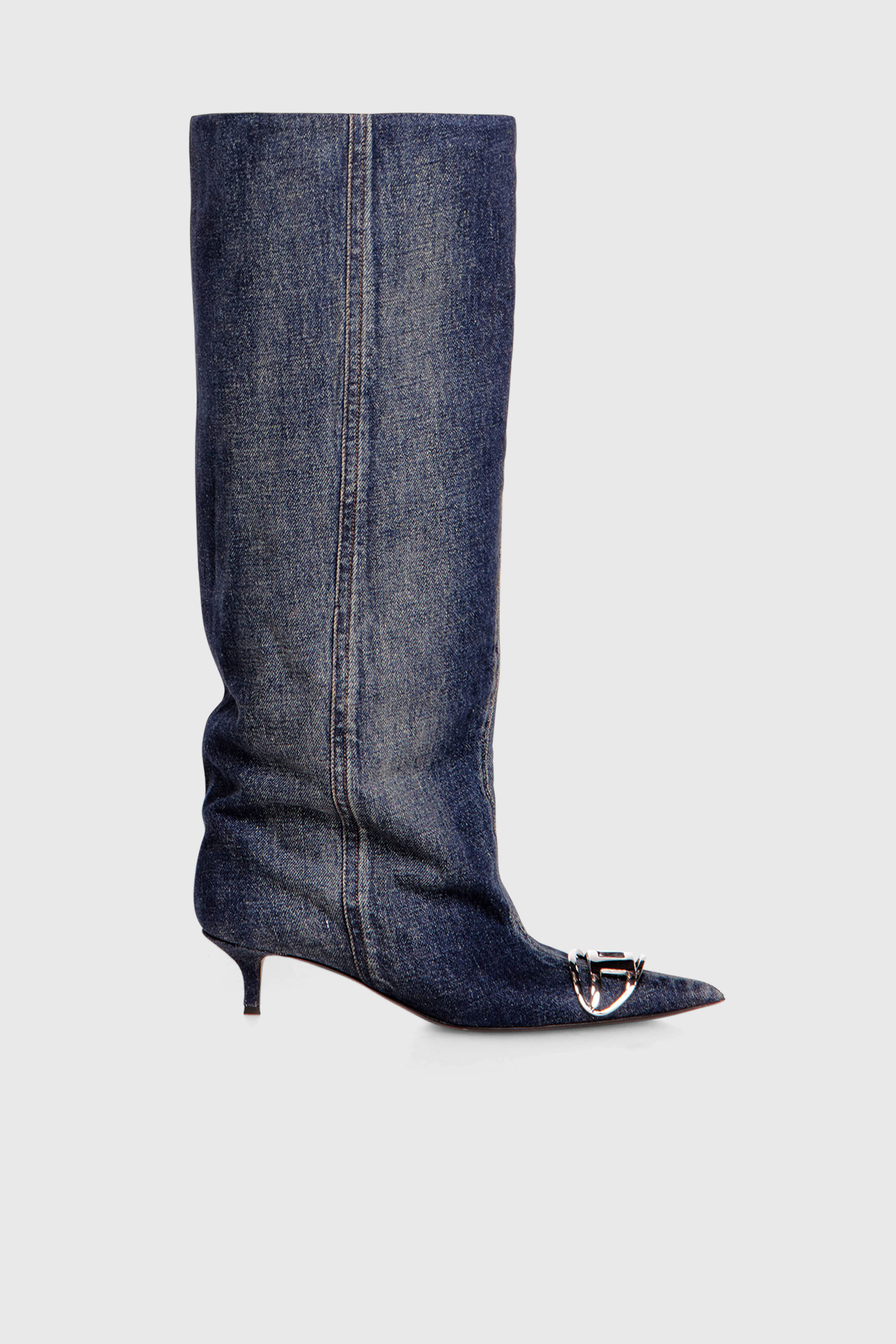 Diesel - D-VENUS KB SLOUCHY, Damen D-Venus-Slouchy kniehoher Stiefel in Denim in Dunkelblau - 1