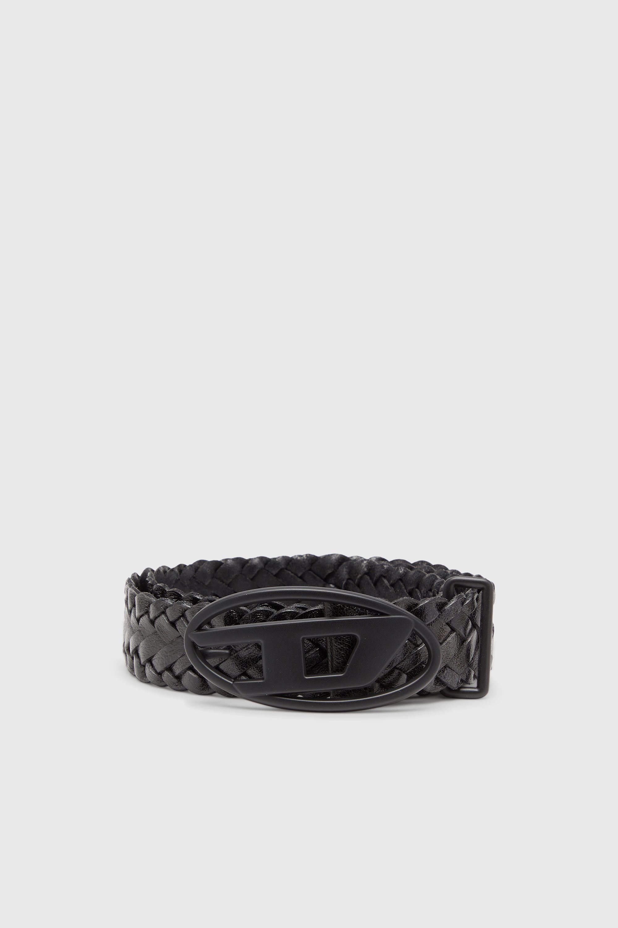 Diesel - B-1DR BRAIDERED, Ceinture 4 cm en cuir tress&eacute; Mixte in Noir - 1