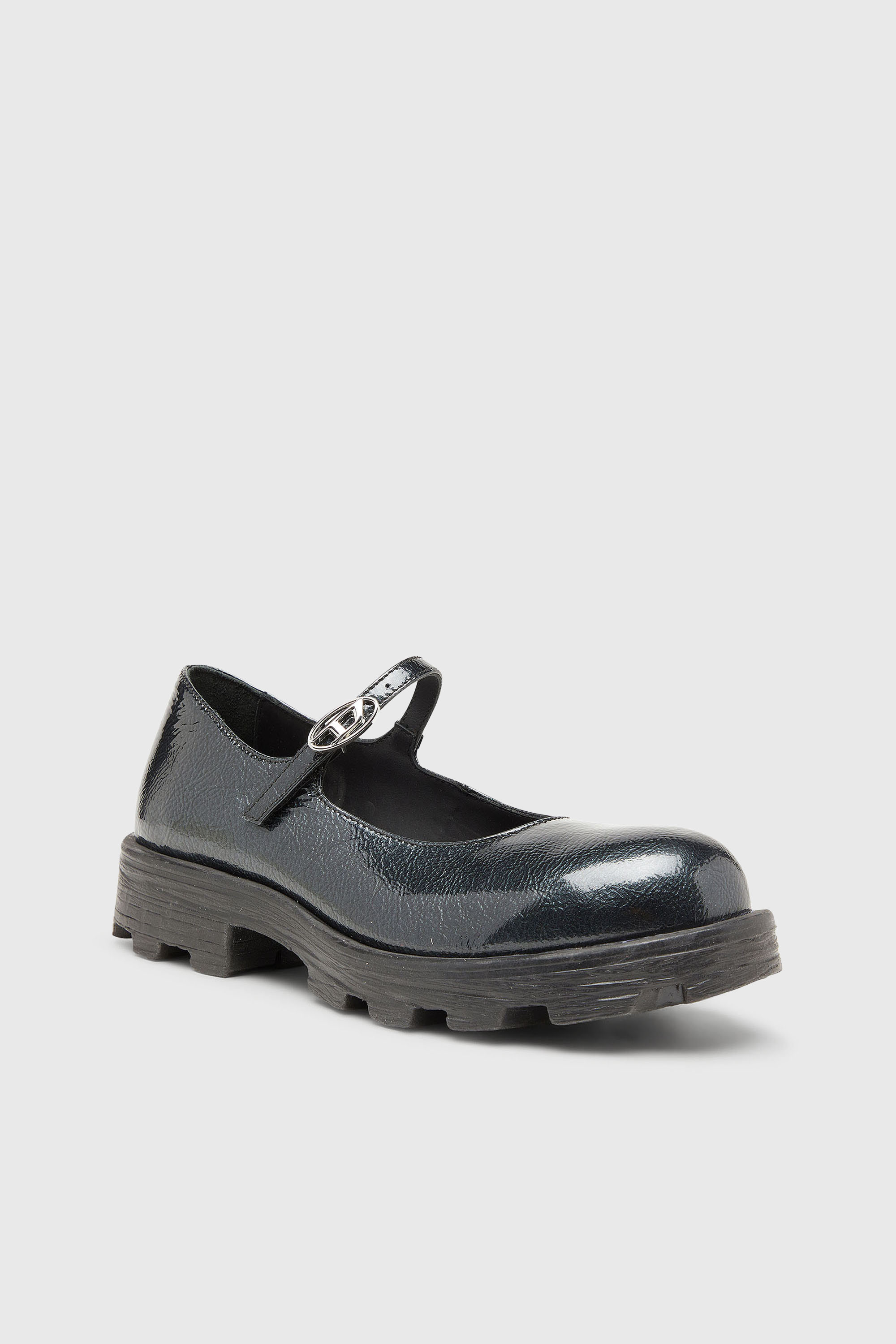 Diesel - D-HAMMER MARY JANE, Damen D-Hammer - Mary Jane mit Profilsohle aus Lackleder in Schwarz - 6