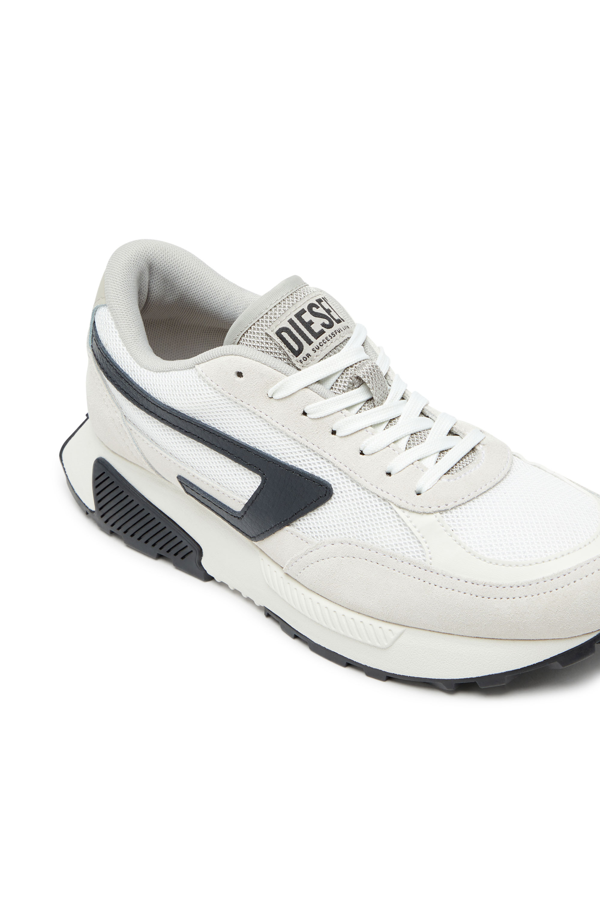 Diesel - S-TYCHE D, Herren S-Tyche D-Low Top-Sneakers aus Mesh, Wildleder und Leder in Weiss/Schwarz - 6