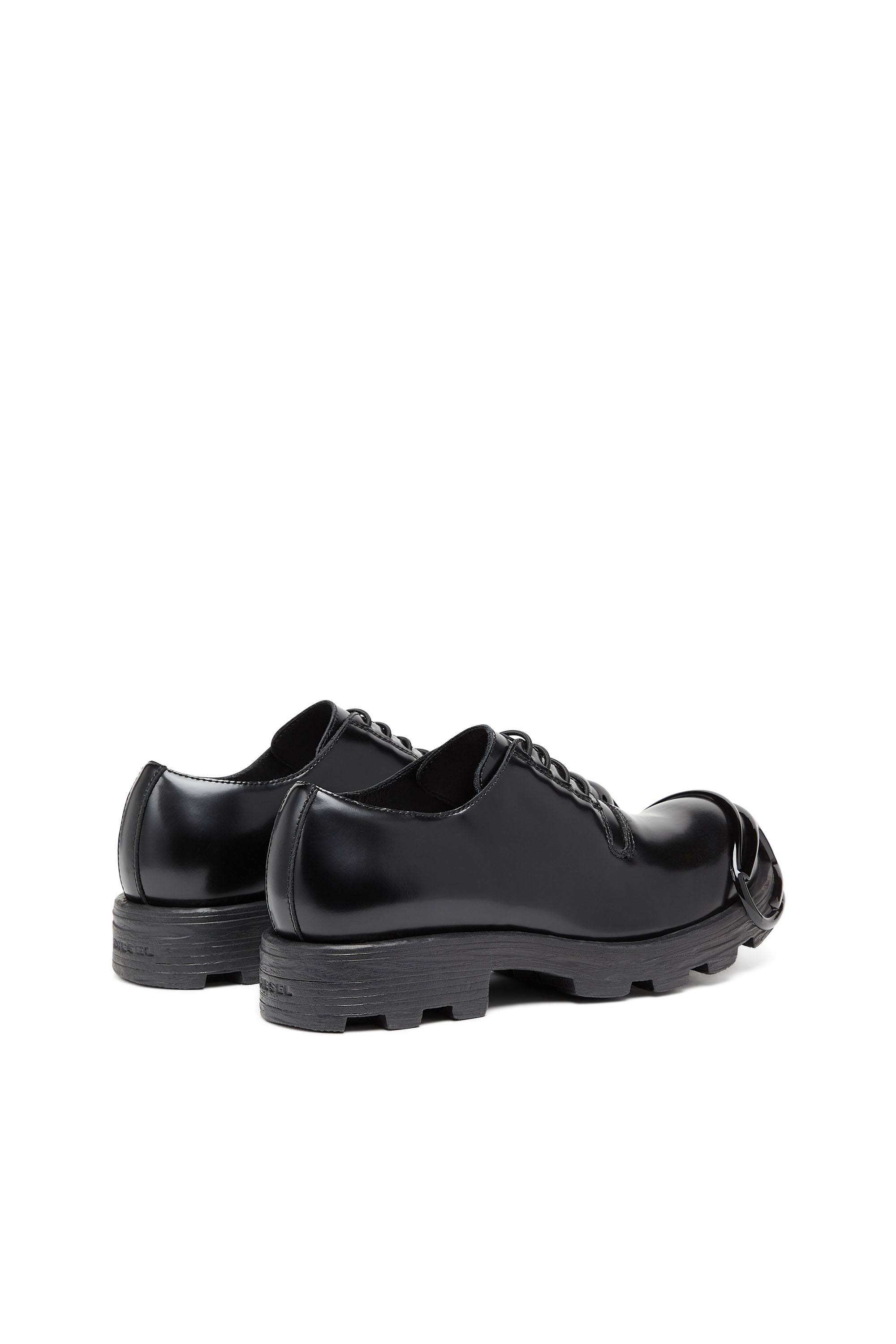 Diesel - D-HAMMER SO D, D-Hammer-Scarpe lace-up in pelle con puntale oval D Uomo in Nero - 3