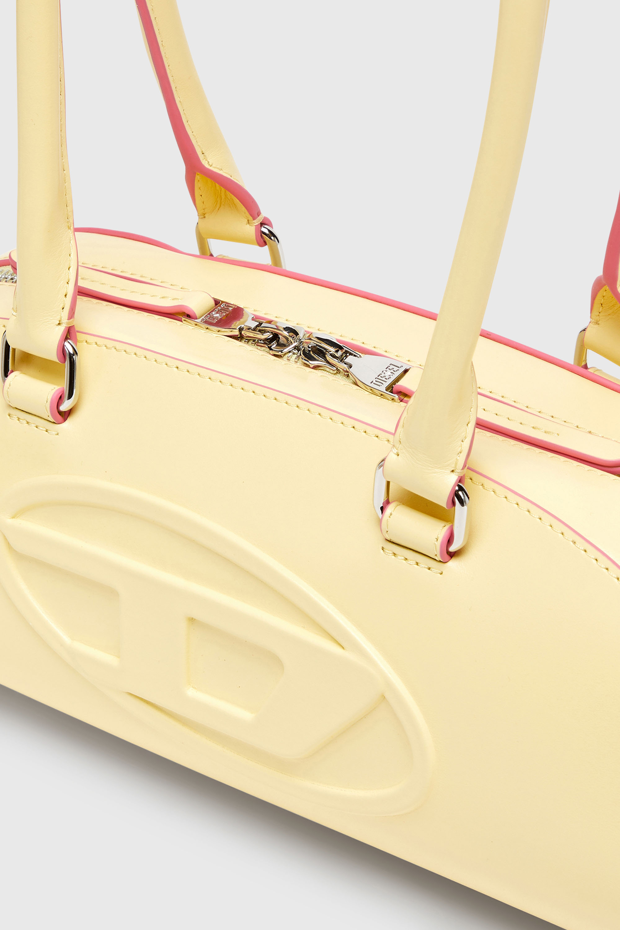 Diesel - 1DR DOME SHOULDER EW, 1DR Dome - Sac bowling allong&eacute; en cuir Femme in Jaune - 5