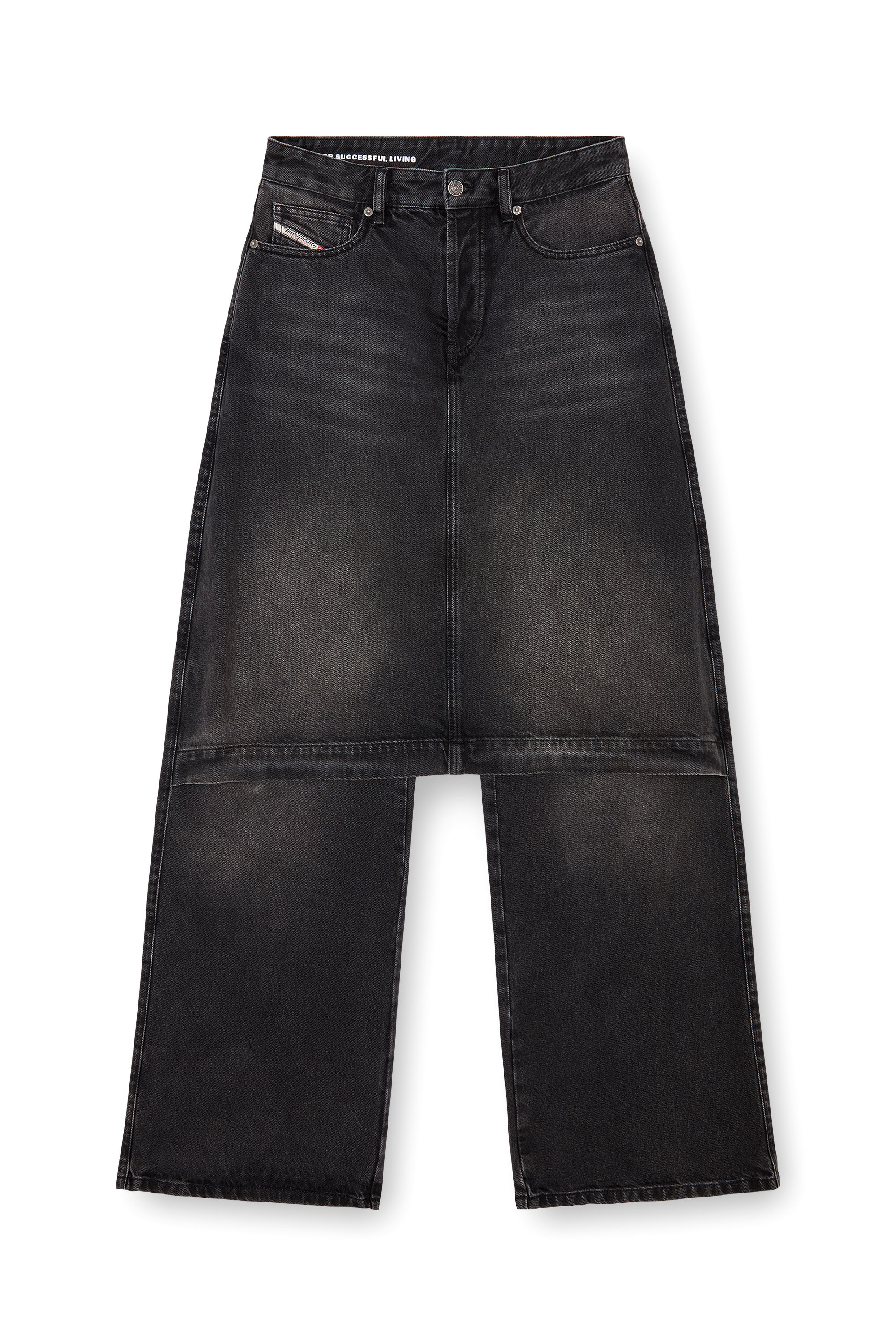 Diesel - Damen Straight Jeans D-Syren 0CBDG, Schwarz/Dunkelgrau - Image 4