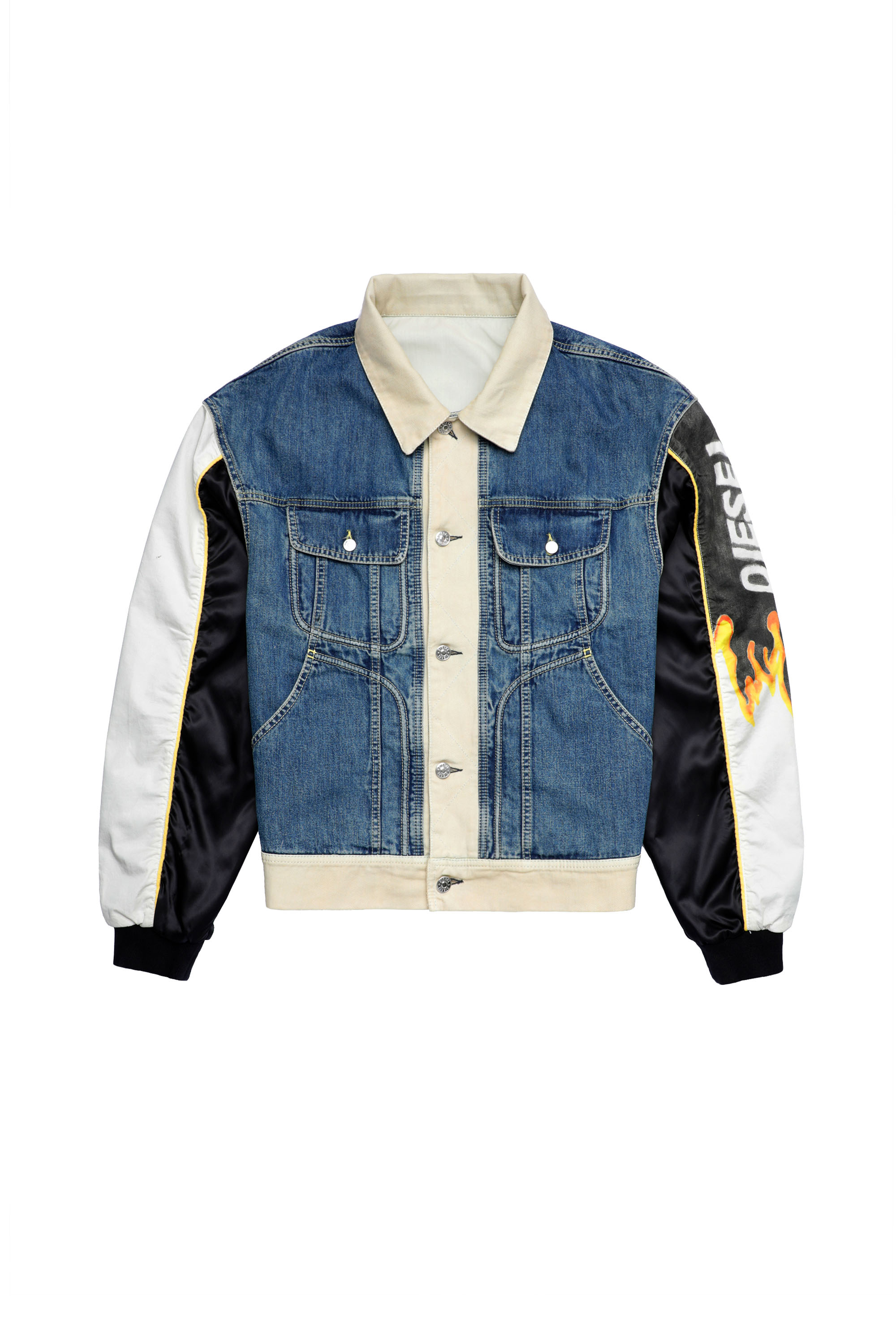 DXD-2J1, Blu/Bianco - Giacche in denim
