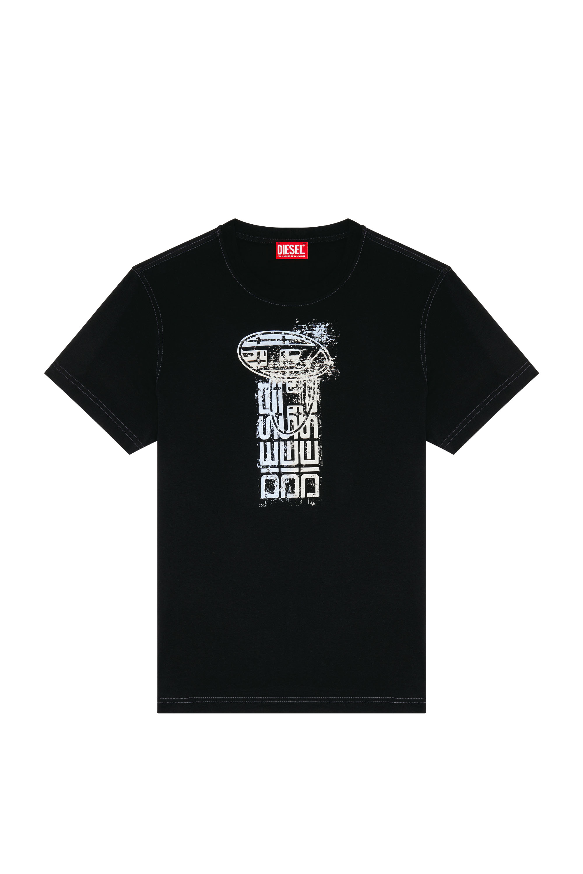 Diesel - T-DIEGOR-K68, Man T-shirt with metallic logos in Black - Image 3
