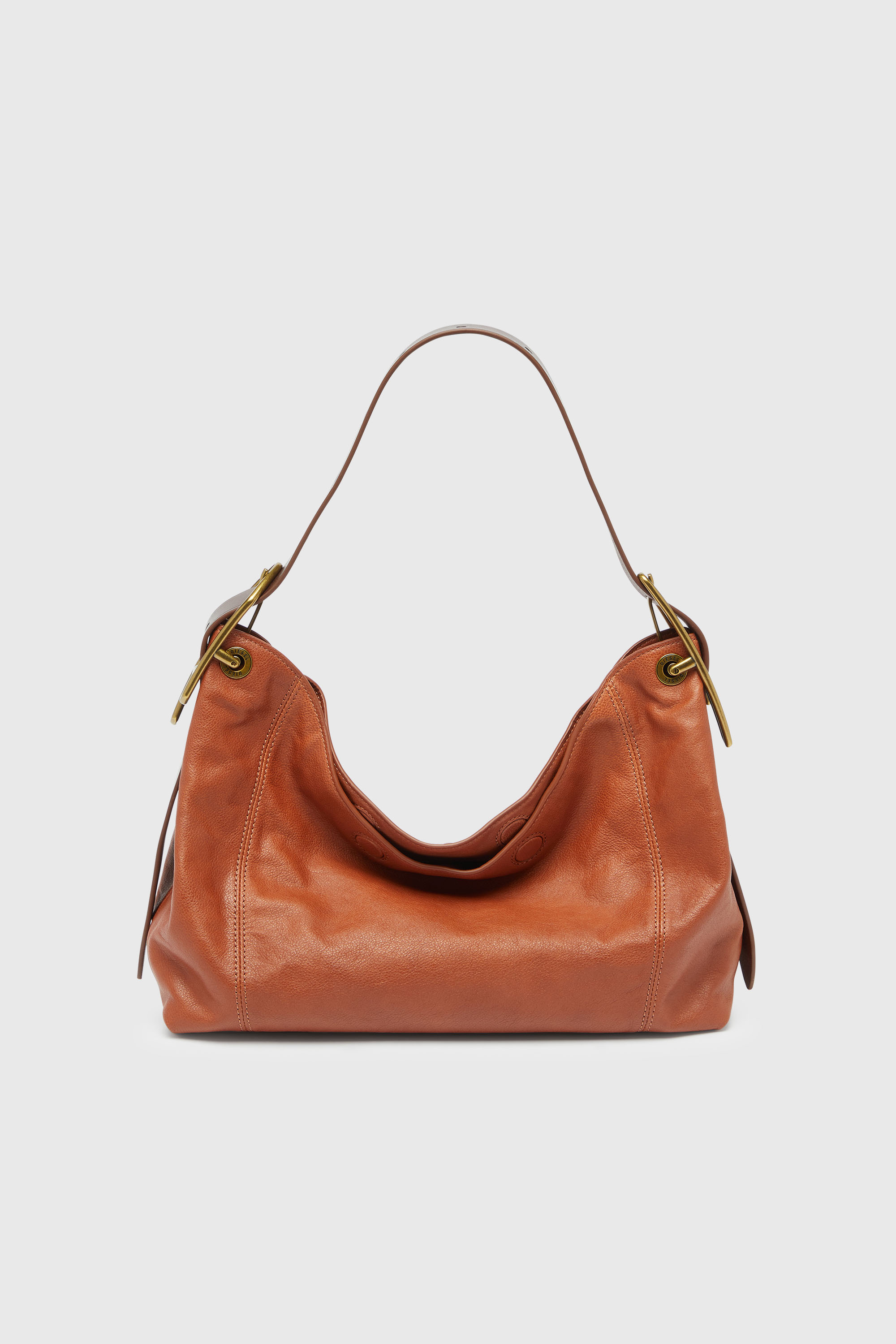 Diesel - D-LINE HOBO S, D-Line-Borsa a spalla in pelle lucida Donna in Marrone - 1