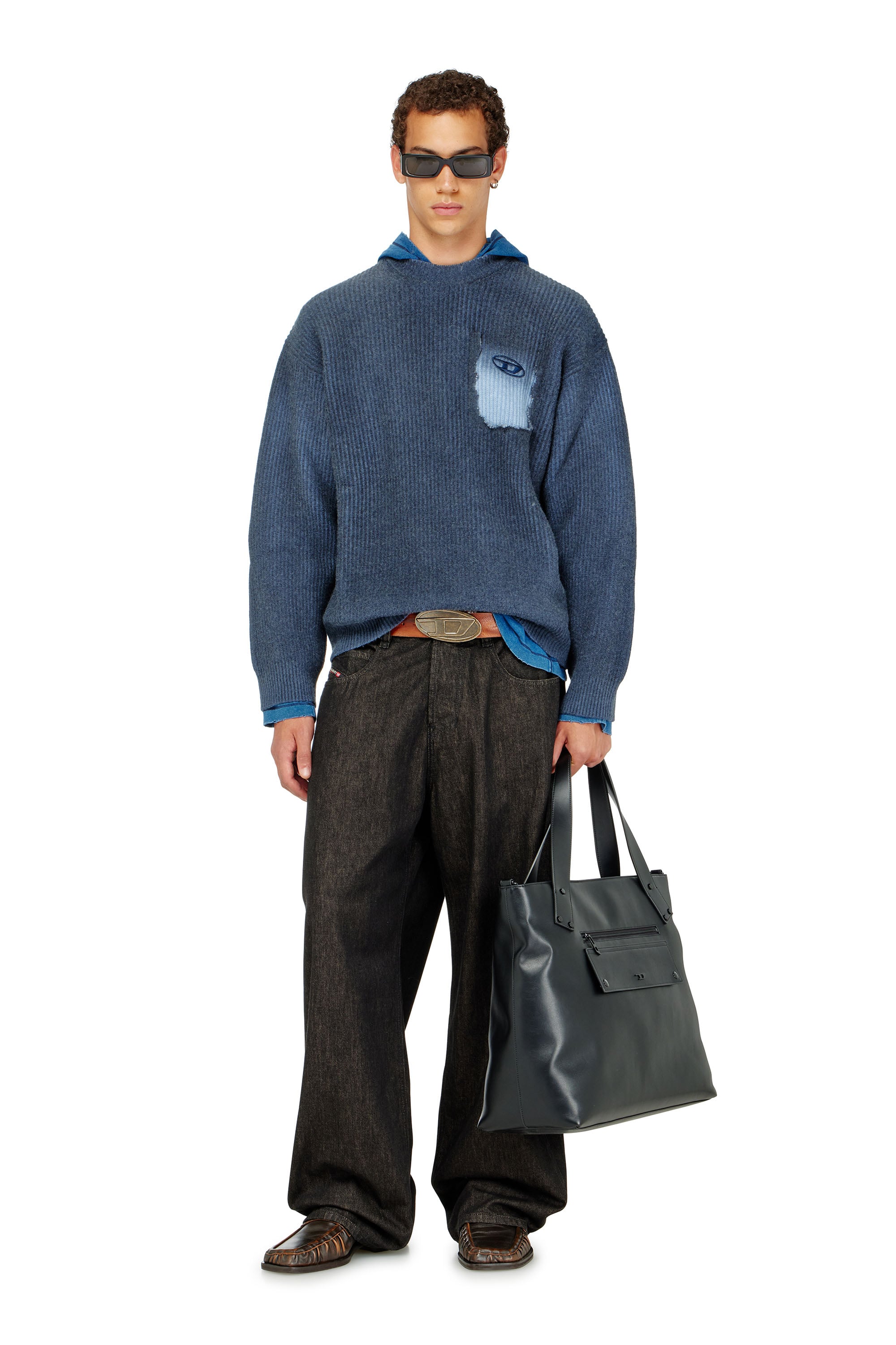 Diesel - K-PICKLER, Pull en m&eacute;lange de laine avec fausse poche Homme in ToBeDefined - 2