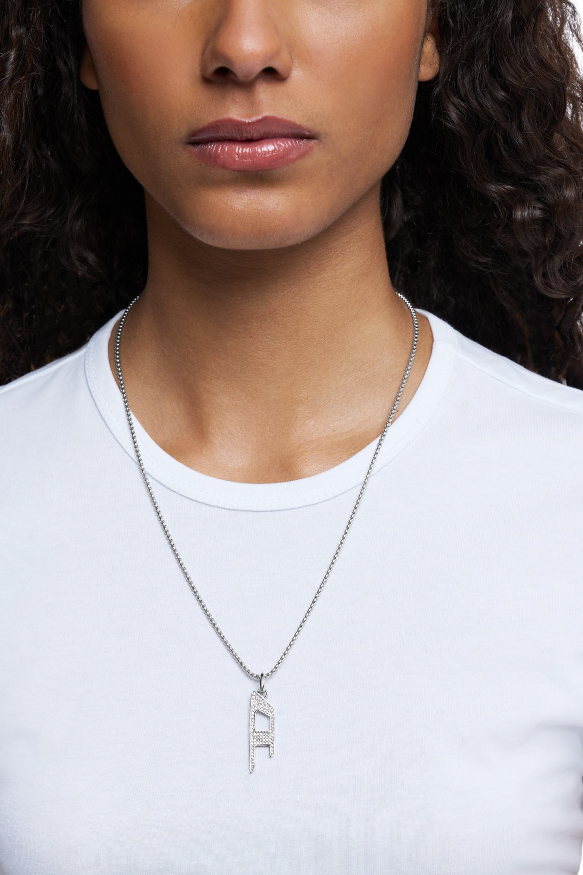 Diesel - DX1624040 JEWELLERY, Collier avec pendentif scintillant en acier inoxydable Mixte in Gris argenté - 3