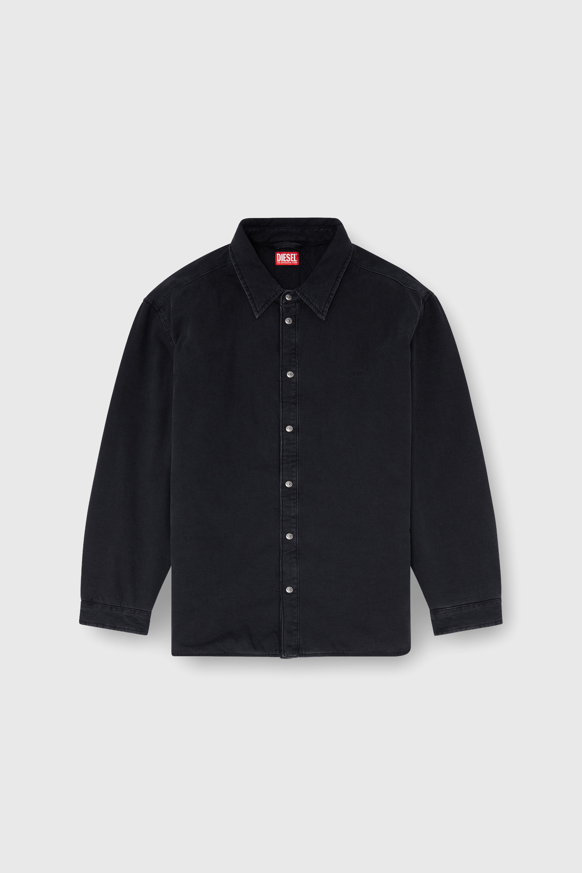 Diesel - D-FLAIM-D, Camicia oversize in denim imbottita Uomo in Nero - 2