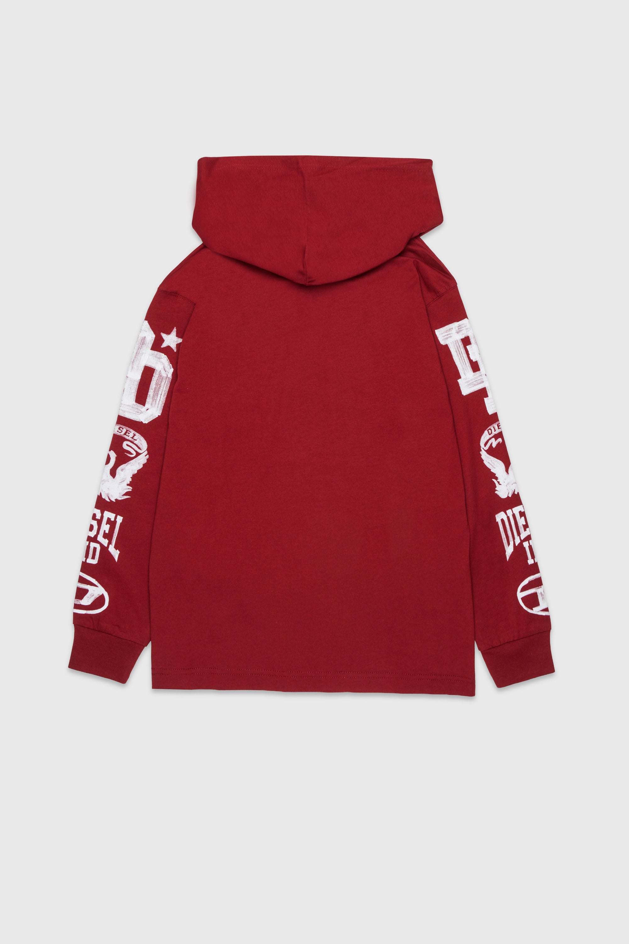 Diesel - TBUNDY OVER, T-shirt &agrave; capuche manches longues avec graphismes varsity Homme in ToBeDefined - 2