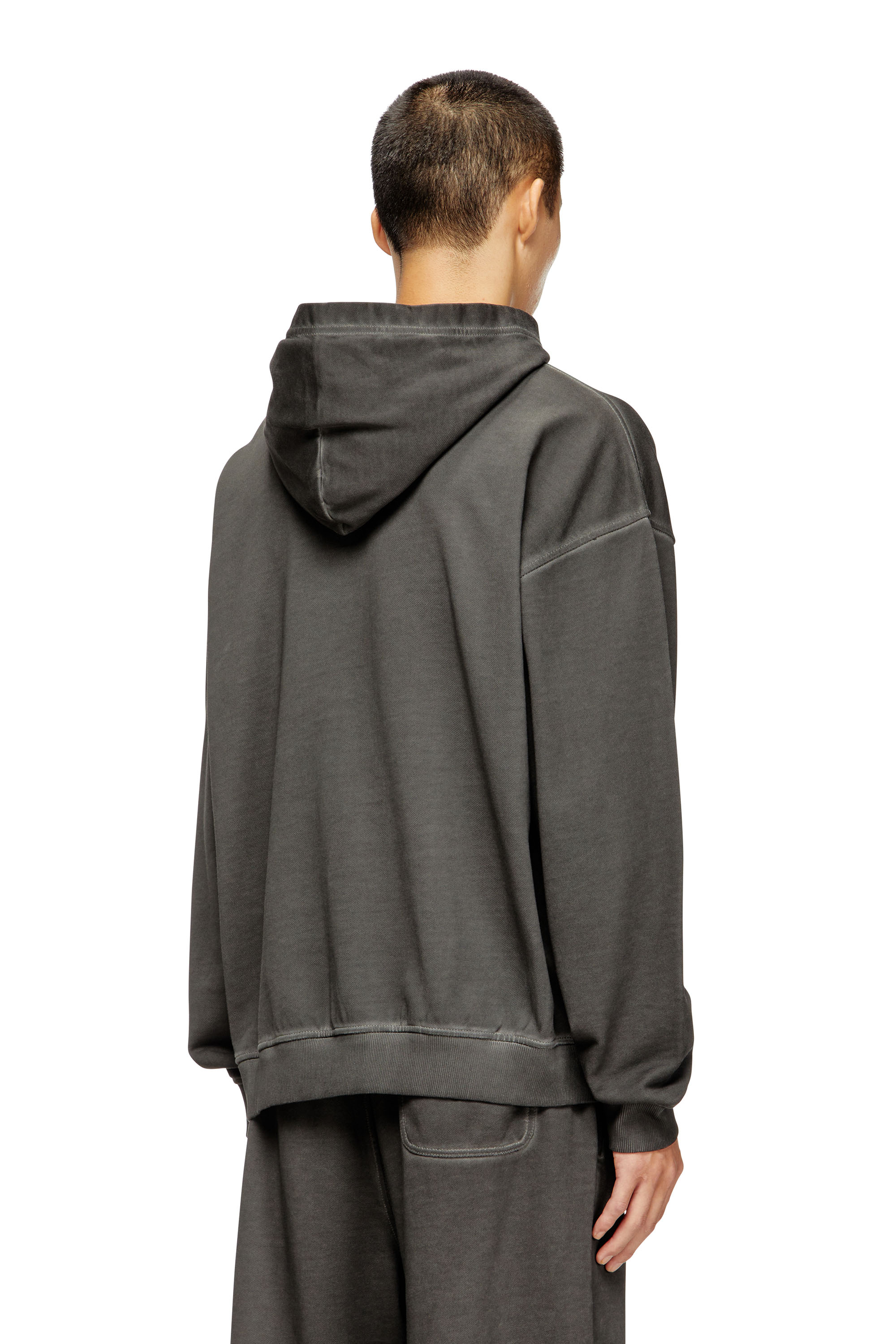 Diesel - S-BOXT-HOOD-T4, Hoodie in cotone con tasca a marsupio Uomo in Grigio - 4