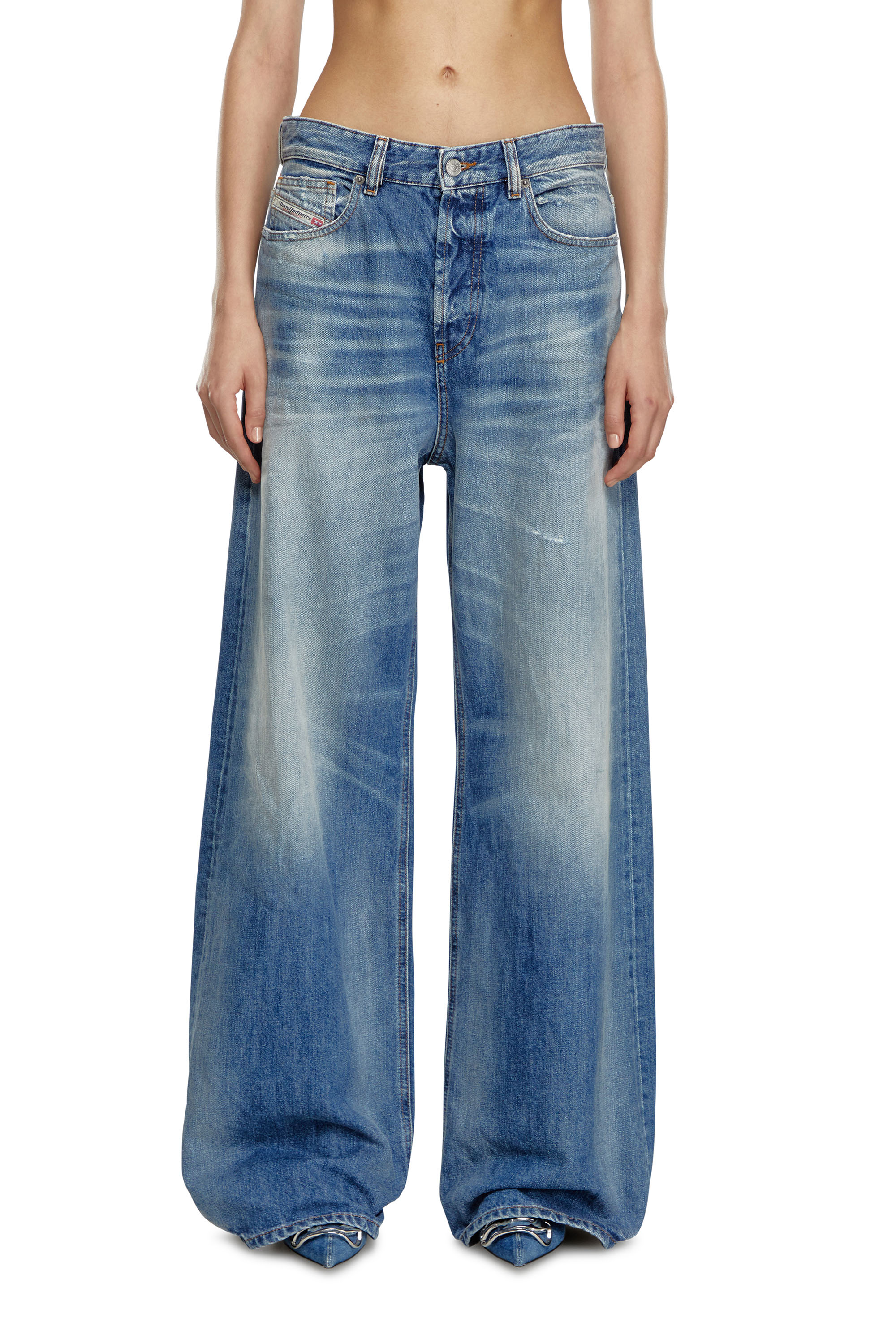 Diesel - Donna Straight Jeans 1996 D-Sire 09J86, Blu medio - Image 1