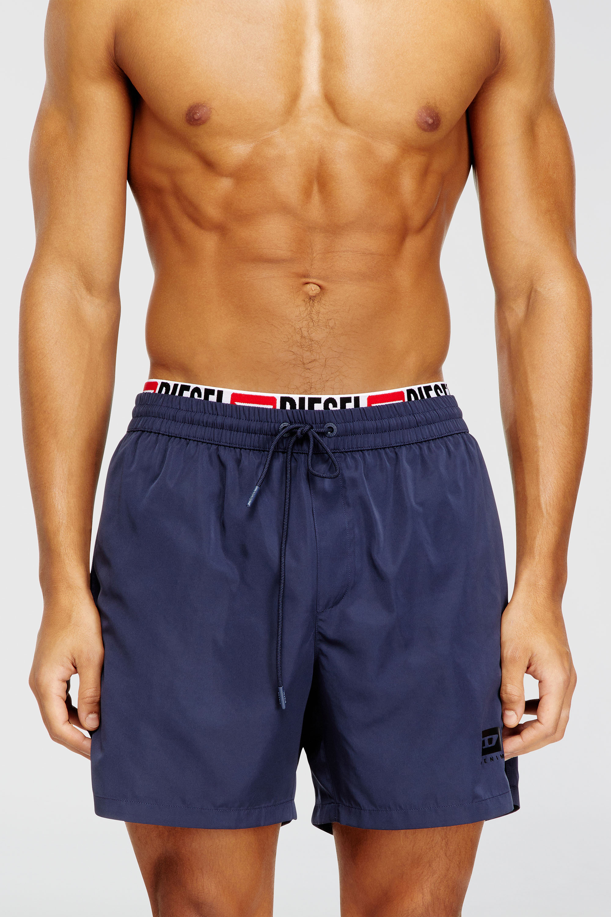 Diesel - VISPER-41-D-CORE, Costume da bagno corto con stampa logo Uomo in Blu - 1