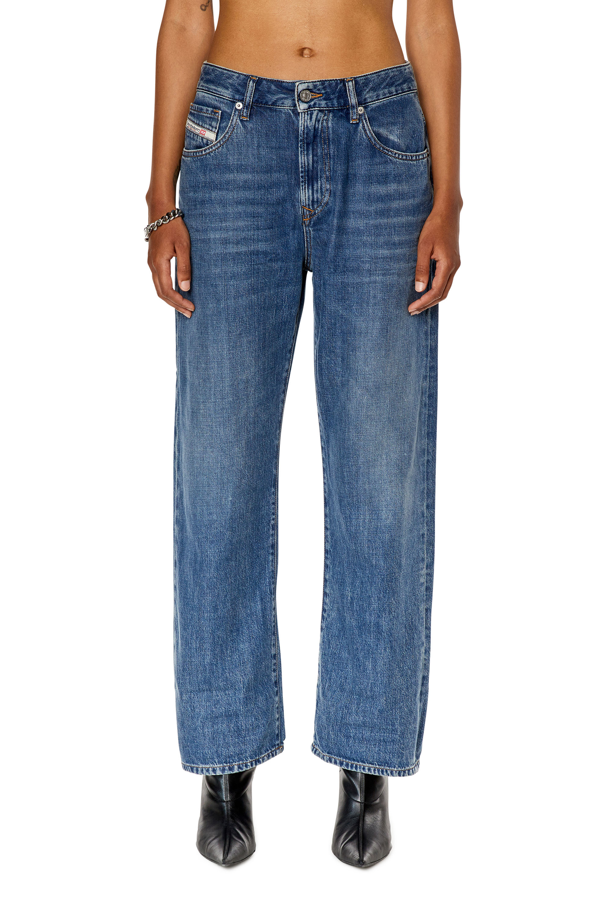 Diesel - Straight Jeans 1999 D-Reggy 068FG Donna, Blu medio - Image 3