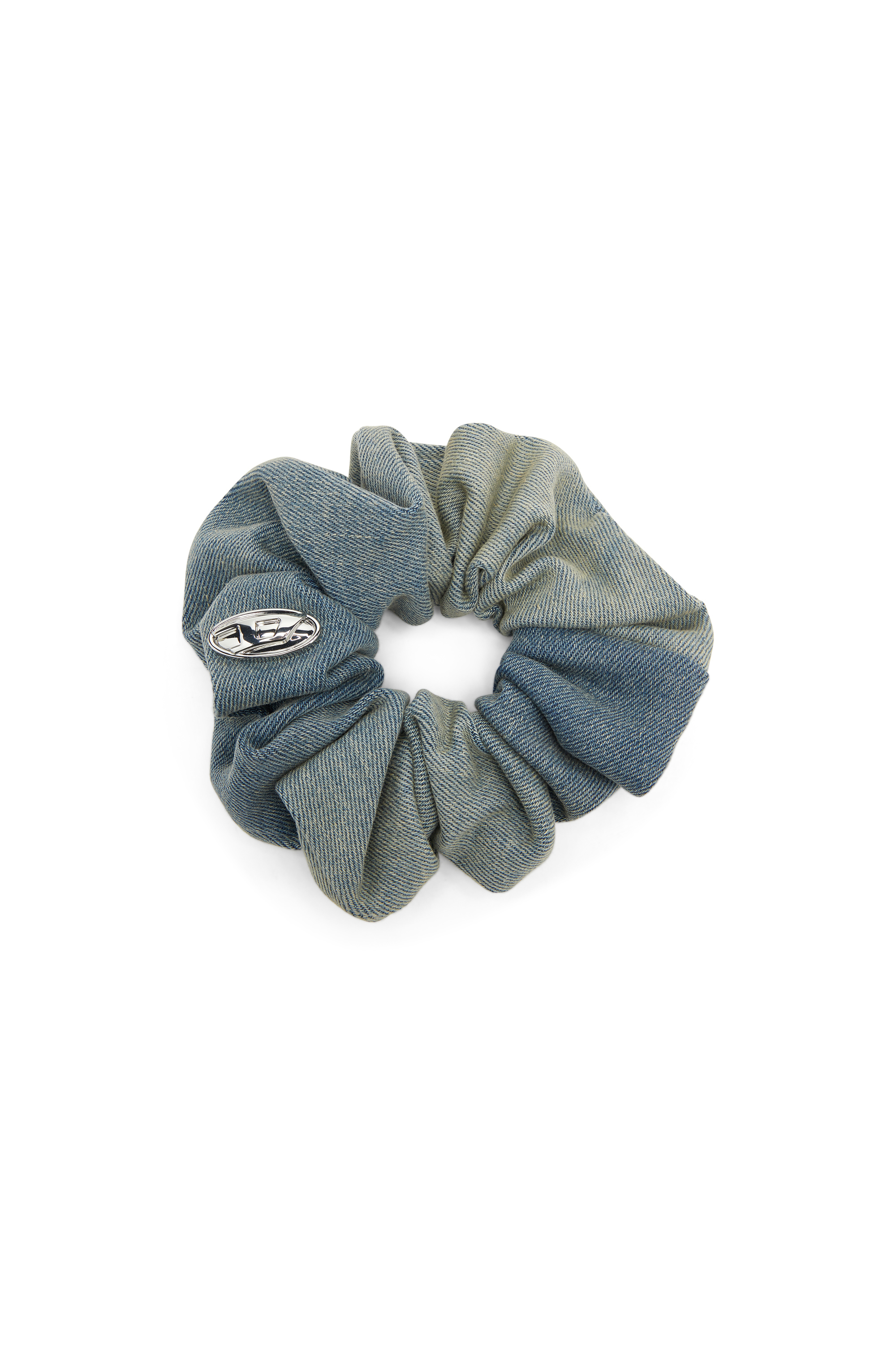 Diesel - BANGLE SCRUNCHIE, Chouchou en denim solarisé Femme in Bleu - 1