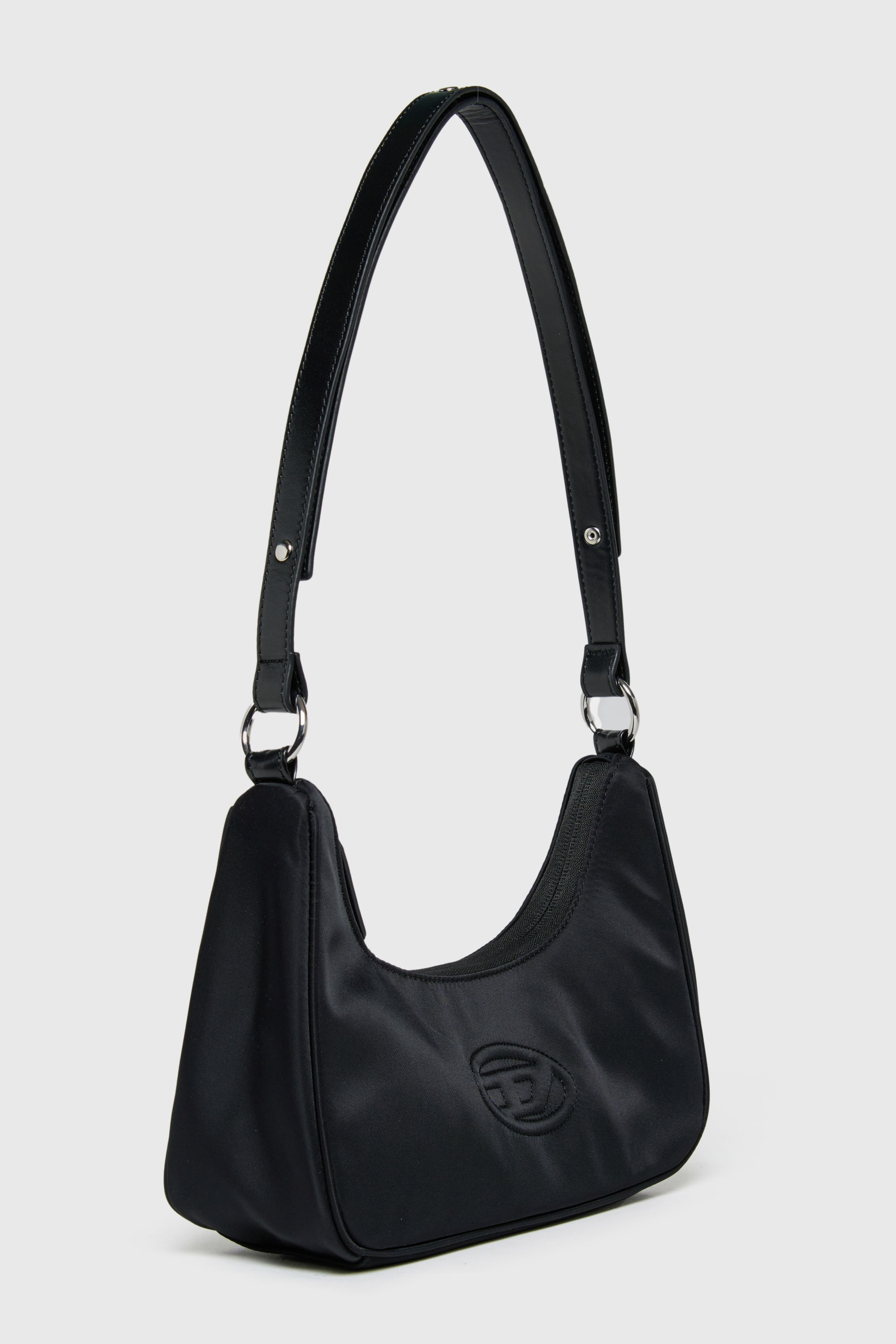 Diesel - WUNSY, WUNSY - Sac bandouli&egrave;re en nylon avec logo Oval D Femme in Noir - 3
