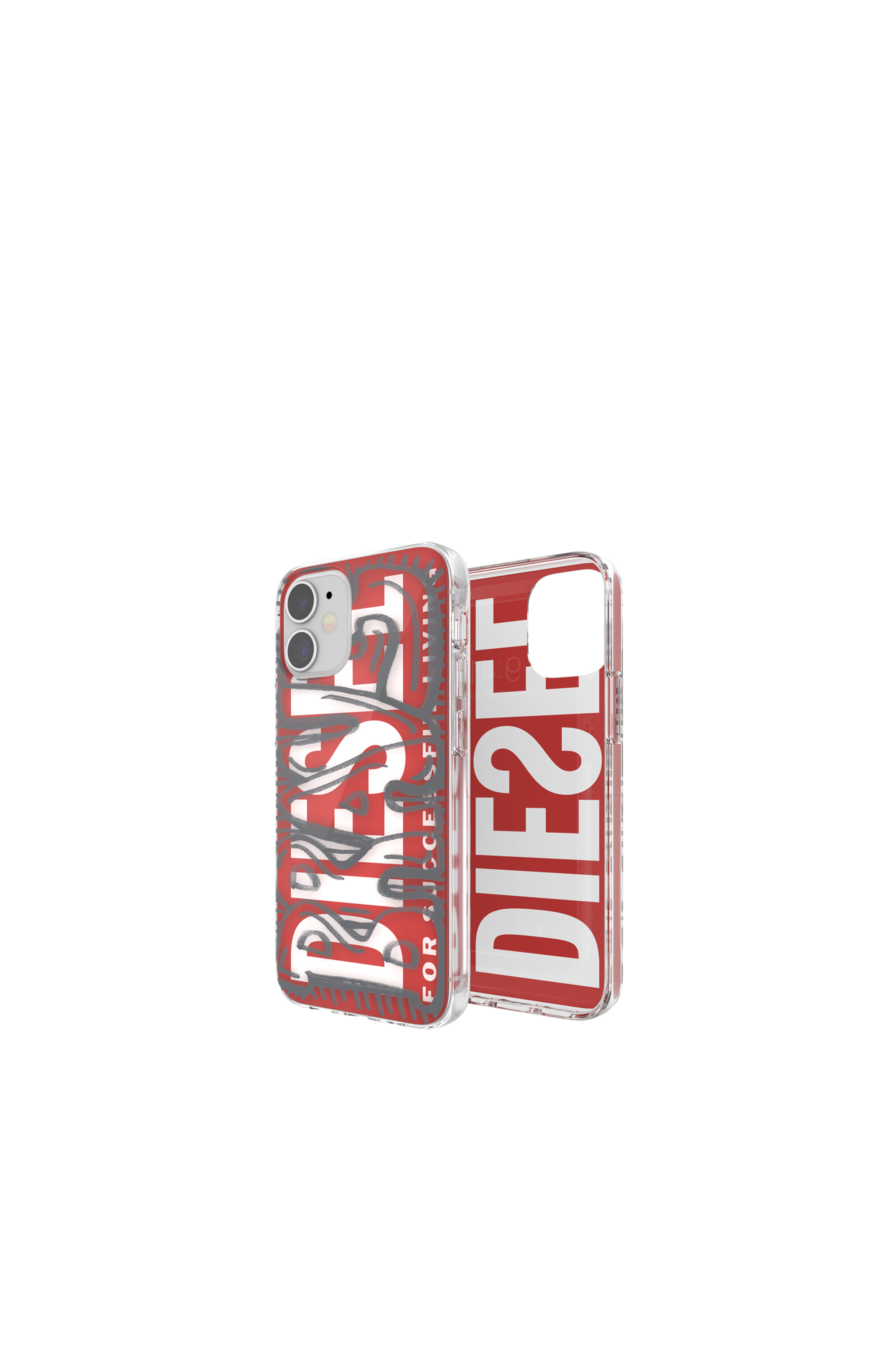 Diesel - 42566 STANDARD CASE, Unisex Handycase aus ultraleichtem TPU  für iPhone 12 Mini in Rot - 1