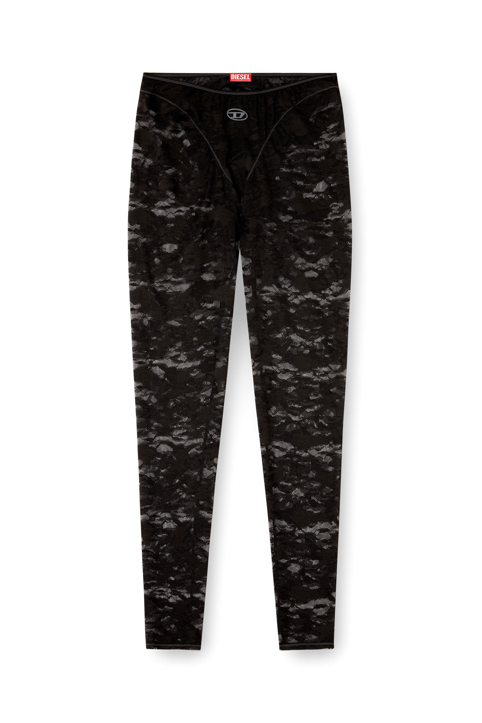 Diesel - CLAIRE-UTLT, Leggings in pizzo camouflage Donna in Nero - 2