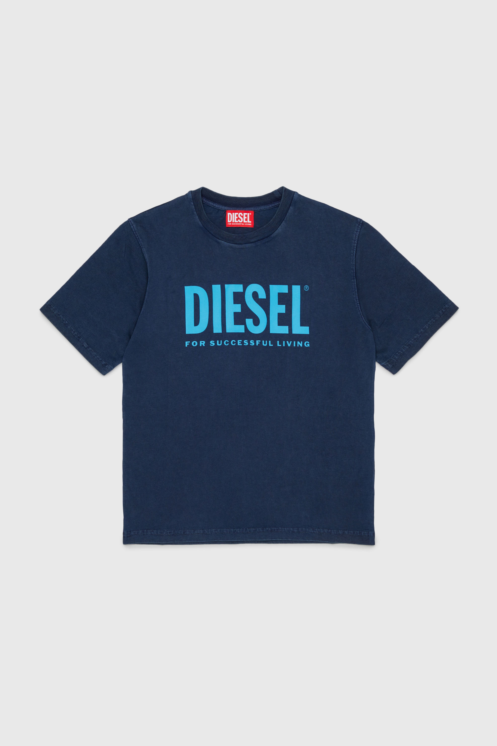 Diesel - TISEL OVER, T-shirt en coton avec logo maxi imprim&eacute; Homme in Bleu - 1