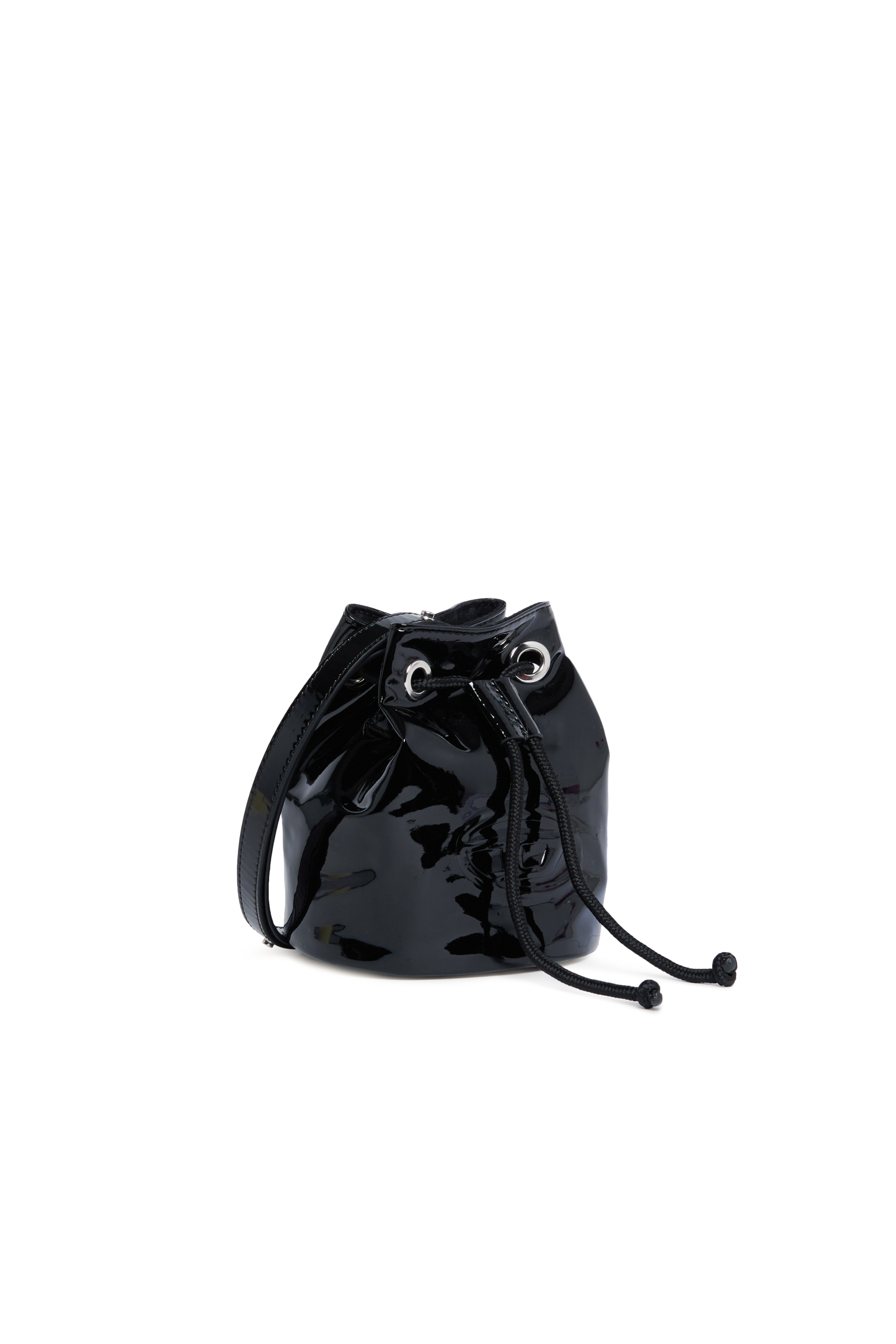 Diesel - WELLTYX, Femme Sac seau brillant en PU enduit in Noir - Image 3