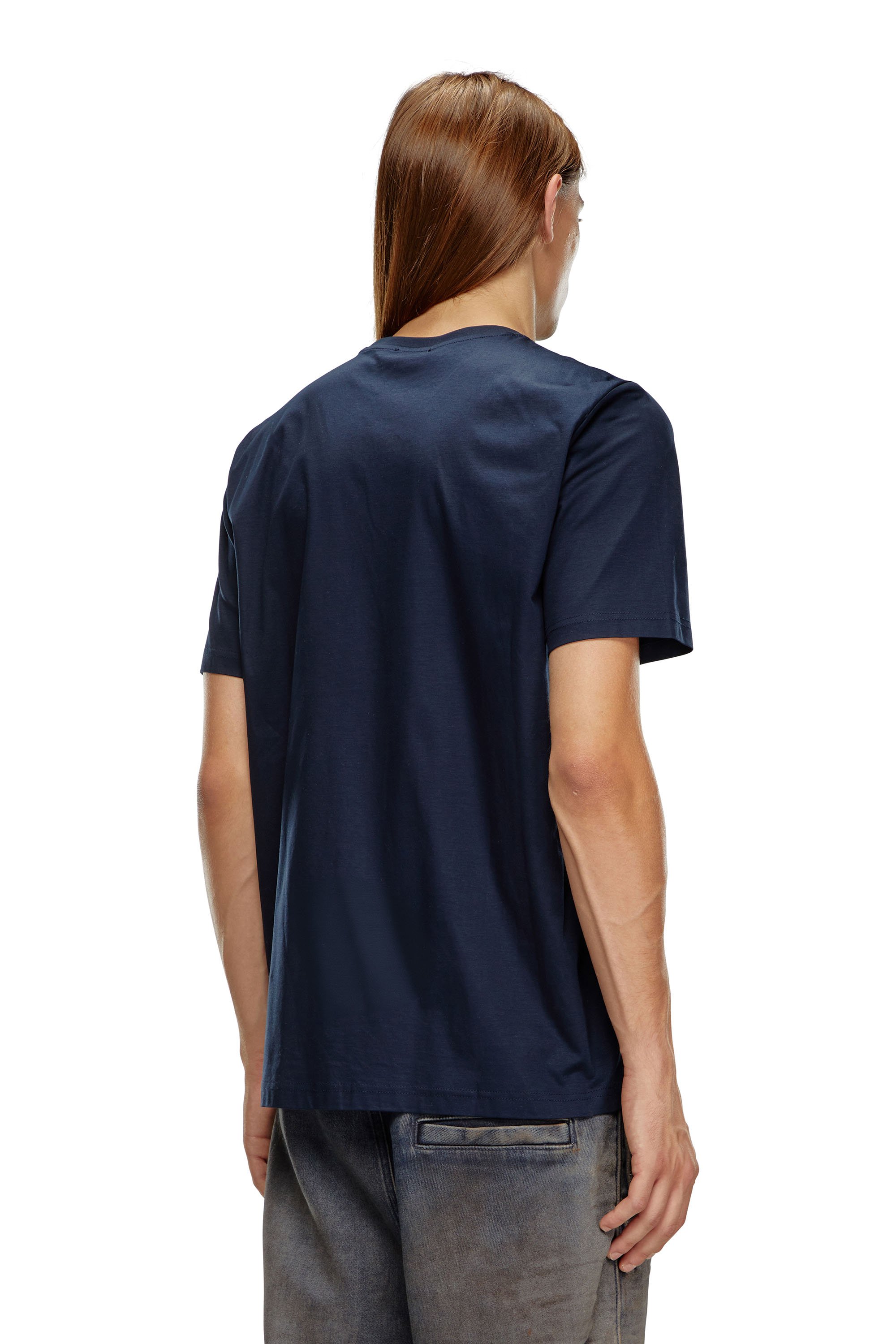 Diesel - T-JUST-DOVAL-PJ, Homme T-shirt avec empiècement oval D in Bleu - Image 3