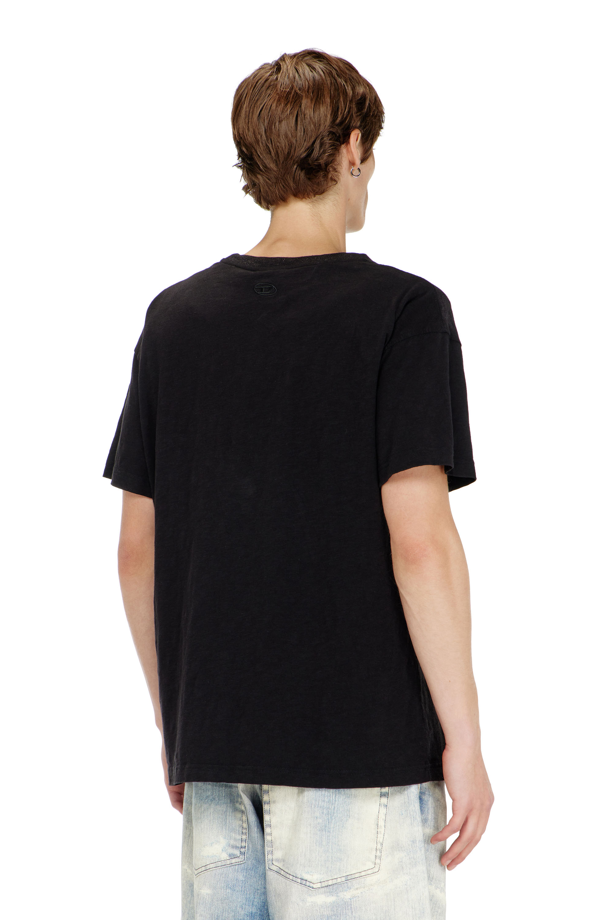Diesel - T-NORM-AA2, T-shirt en coton &agrave; col rond avec imprim&eacute; foil Homme in Noir - 4