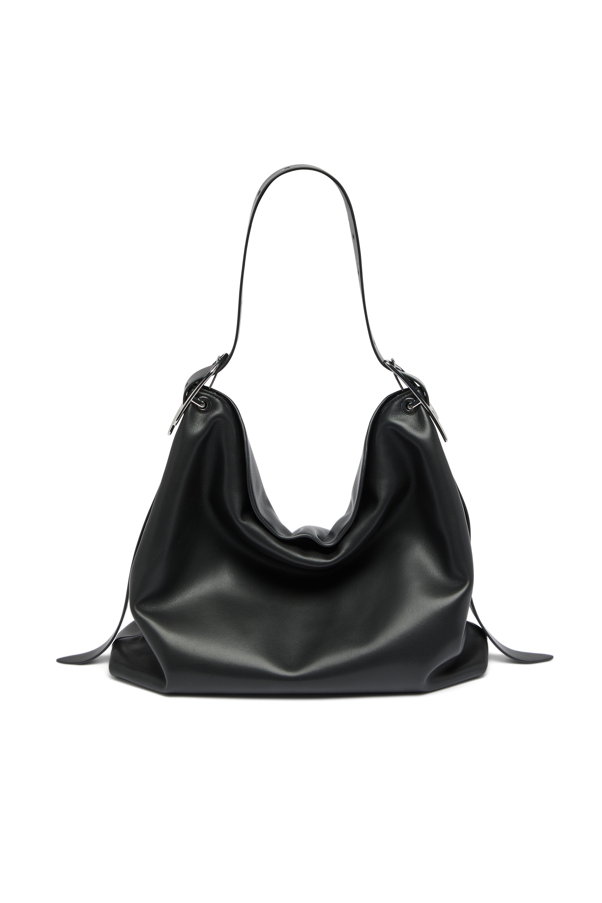 Diesel - D-LINE HOBO L, Damen D-Line-Leder Hobo-Tasche in Schwarz - 2