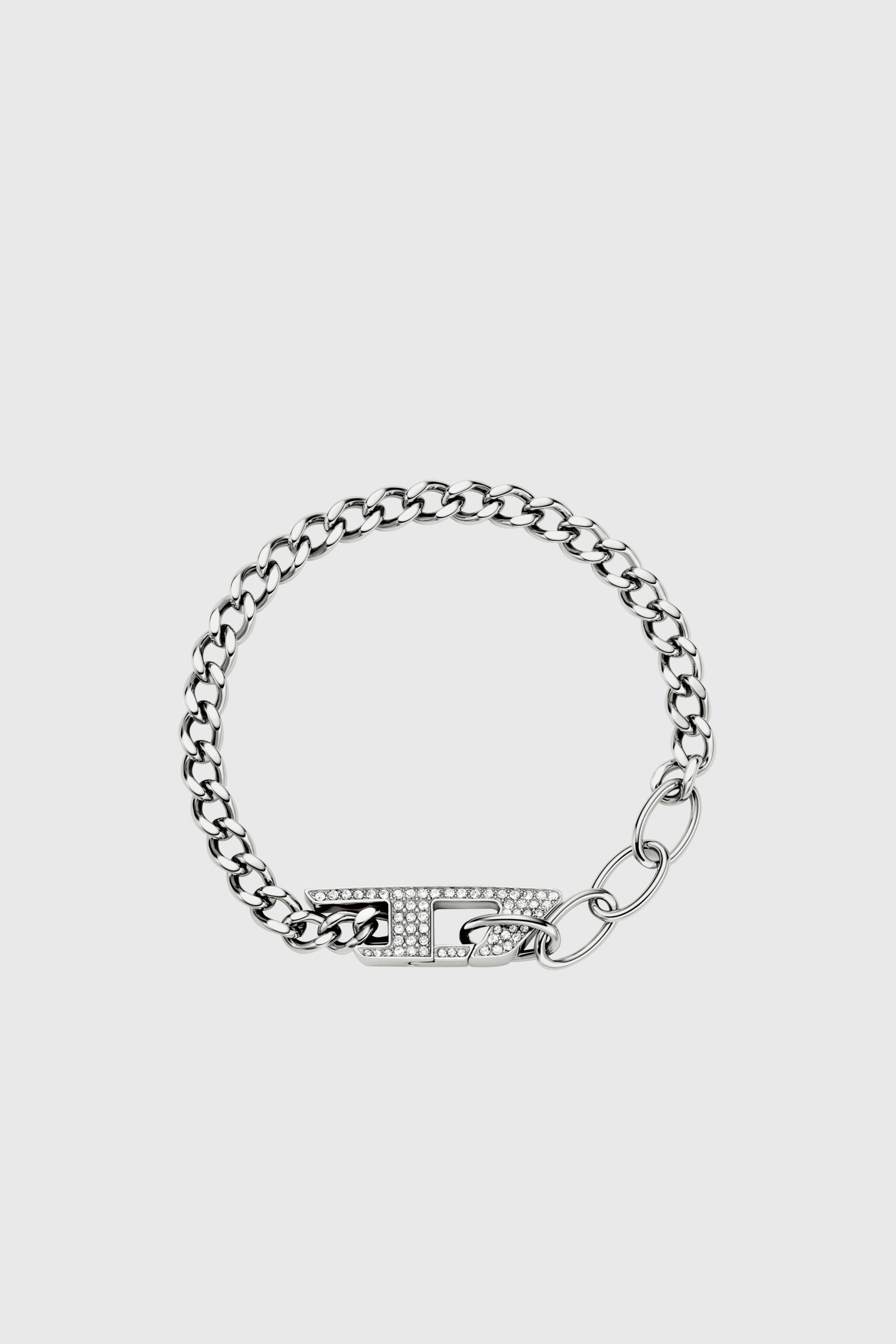 Diesel - DX1627040 JEWELLERY, Unisex Kettenarmband aus Edelstahl mit Glitzereffekt in Silber - 1