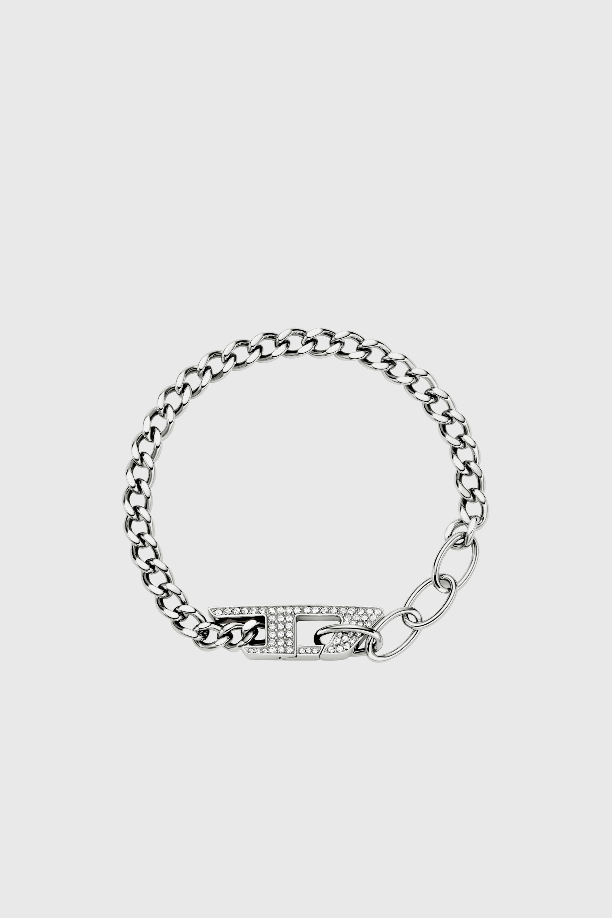 Diesel - DX1627040 JEWELLERY, Unisex Kettenarmband aus Edelstahl mit Glitzereffekt in Silber - 1
