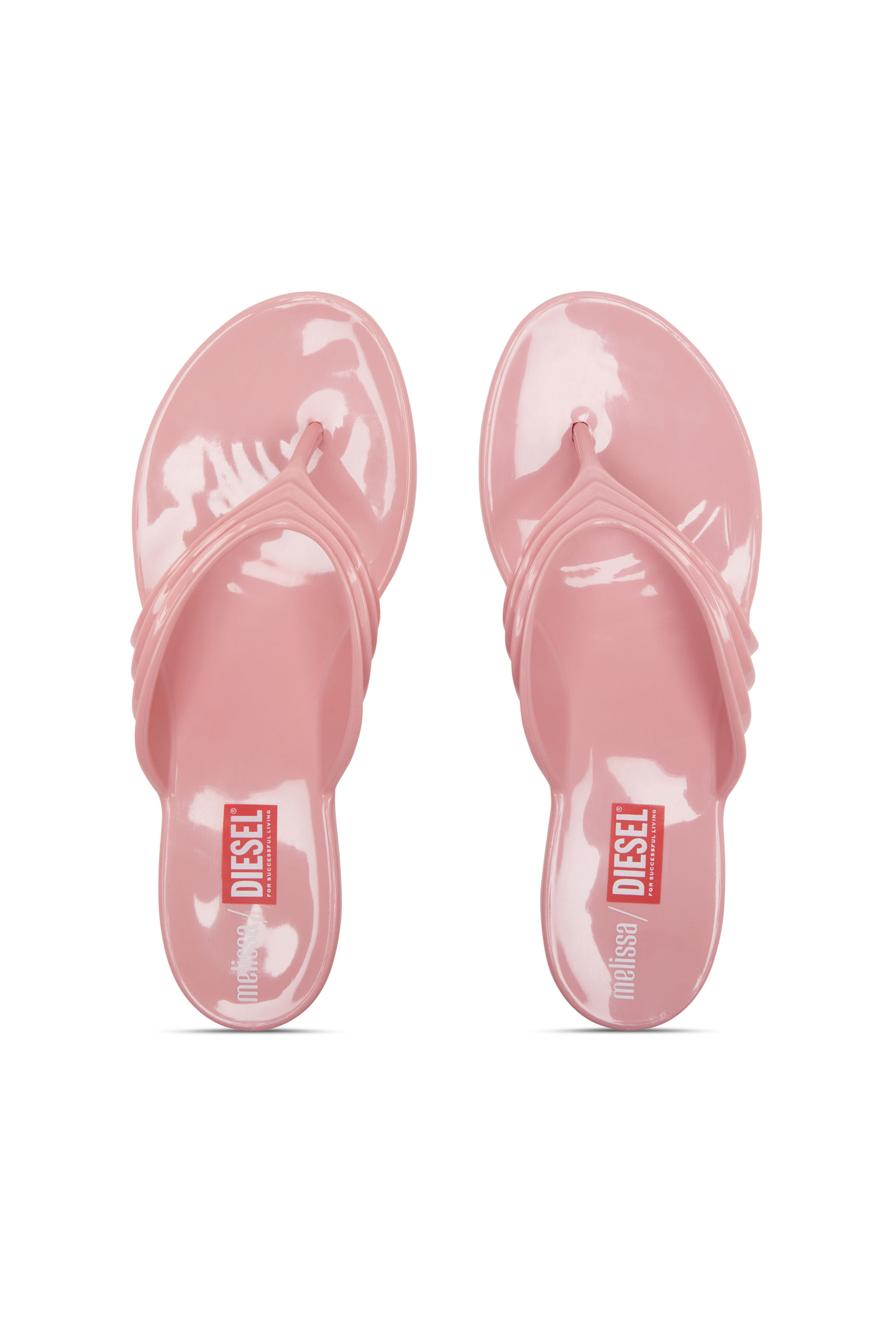 Diesel - MELISSA QUANTUM THONG, Damen K&uuml;nstlerisch gestaltete Flip-Flops aus Melflex&reg; in Rosa - 4