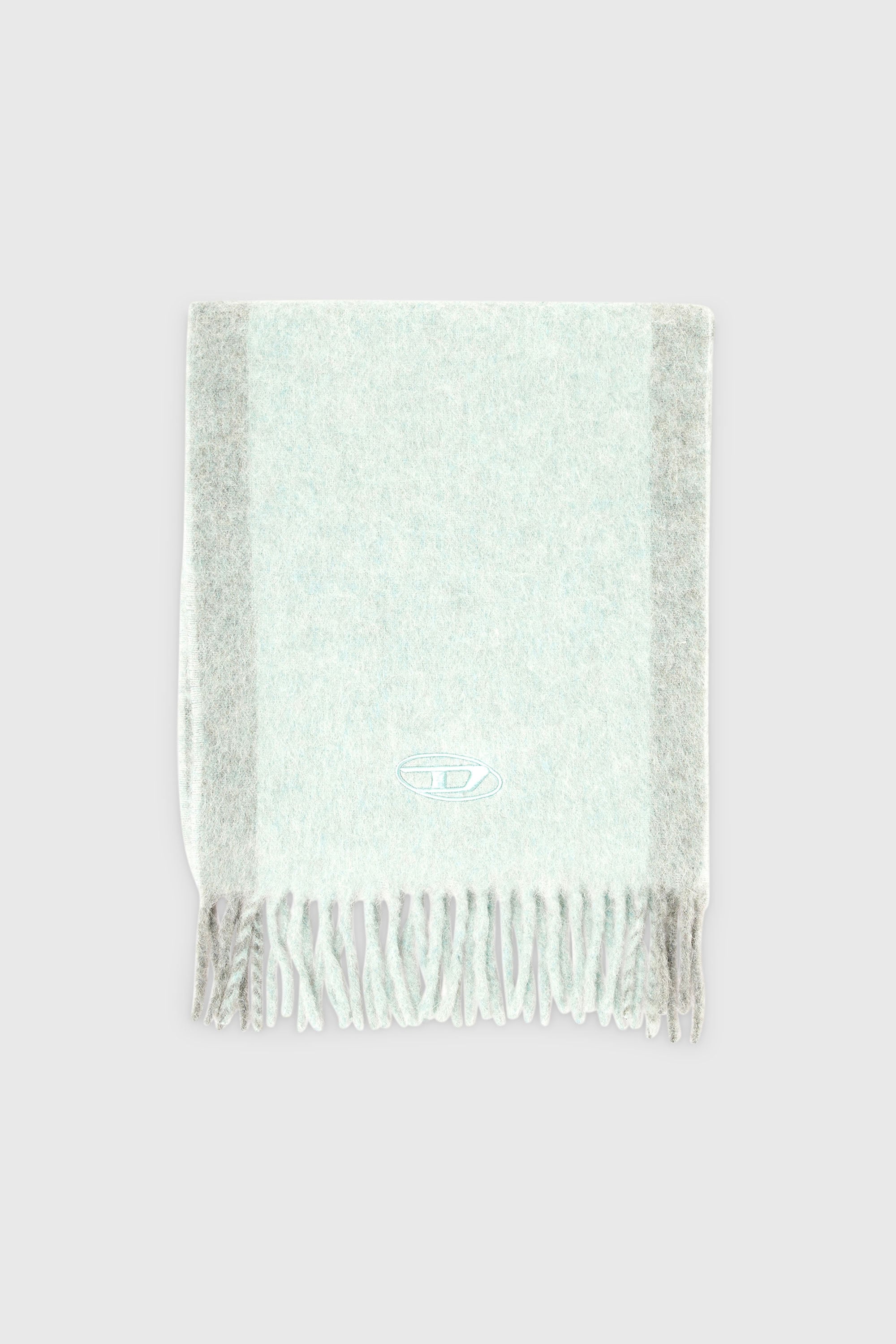 Diesel - S-OLID, Sciarpa in misto lana con righe a contrasto Uomo in Verde - 1