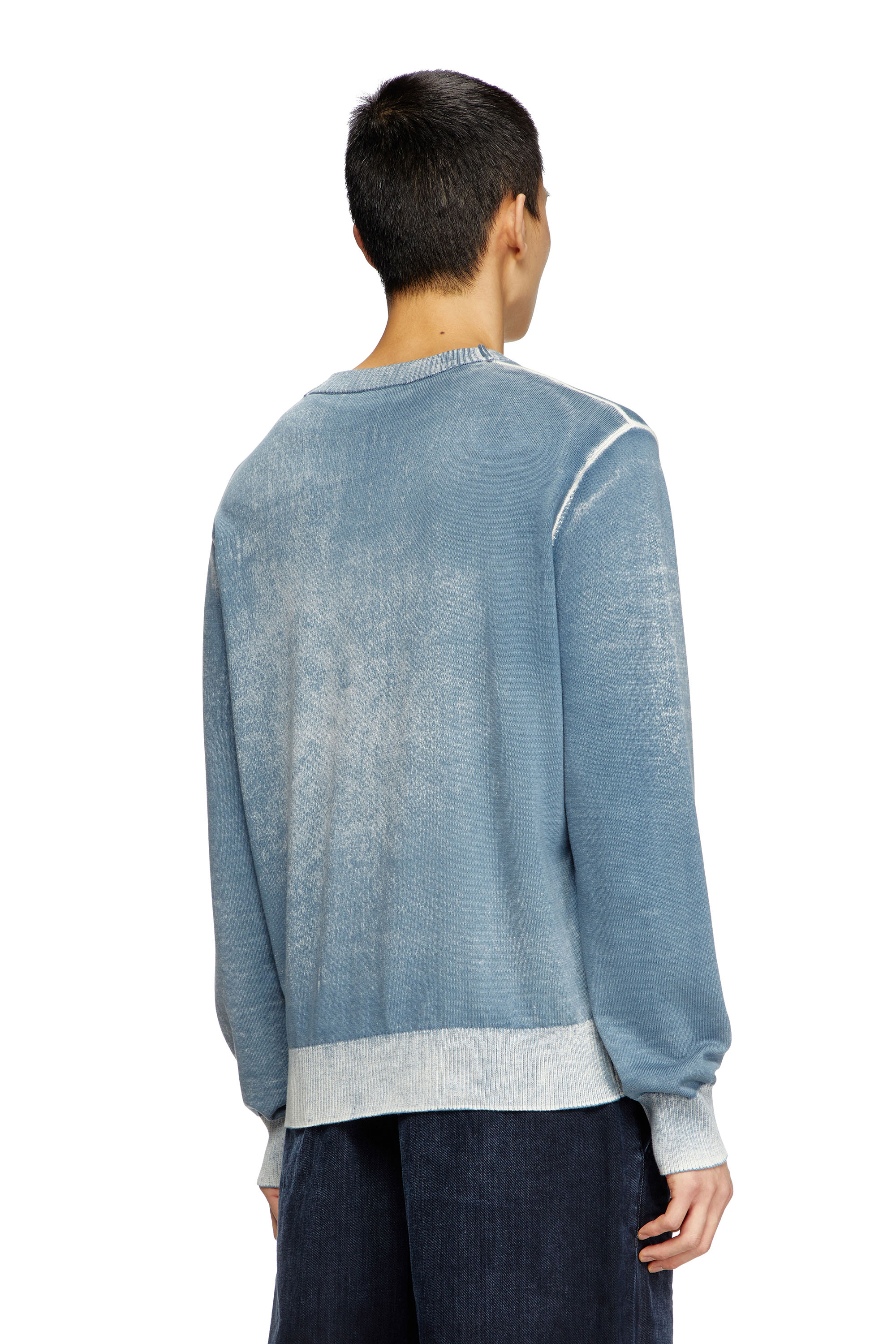 Diesel - K-LARENCE-B, Maglia in cotone stampata al contrario Uomo in Blu - 4