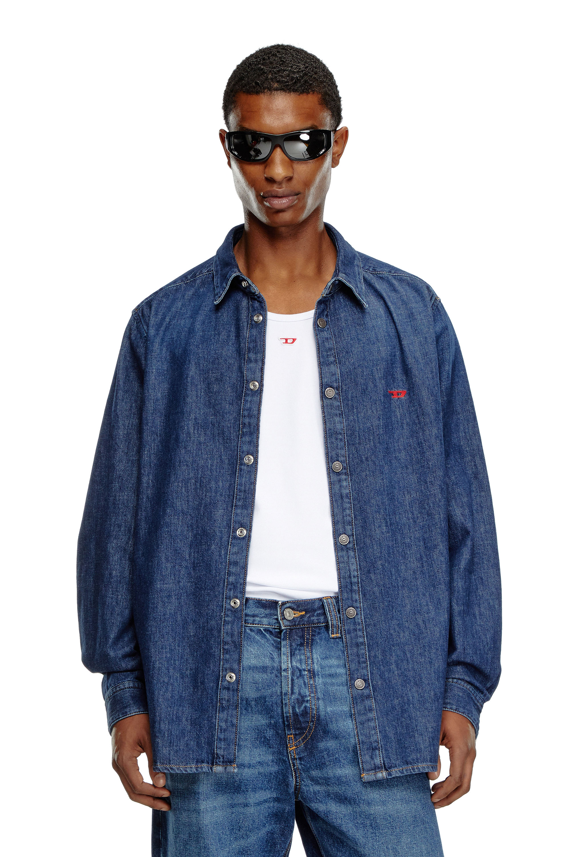 Diesel - D-SIMPLY, Camicia in denim Uomo in Blu - 1