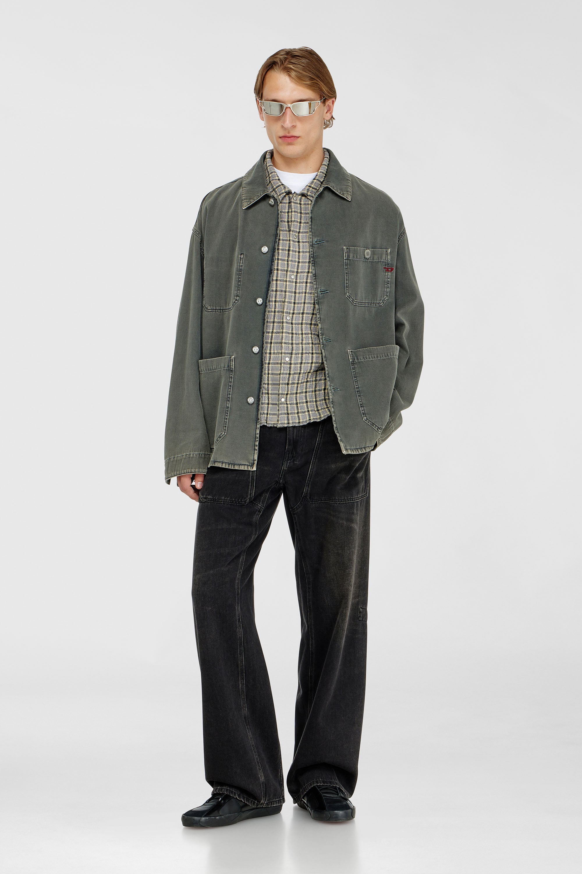 Diesel - S-SEERK, Camicia a quadri effetto seersucker Uomo in Multicolor - 2