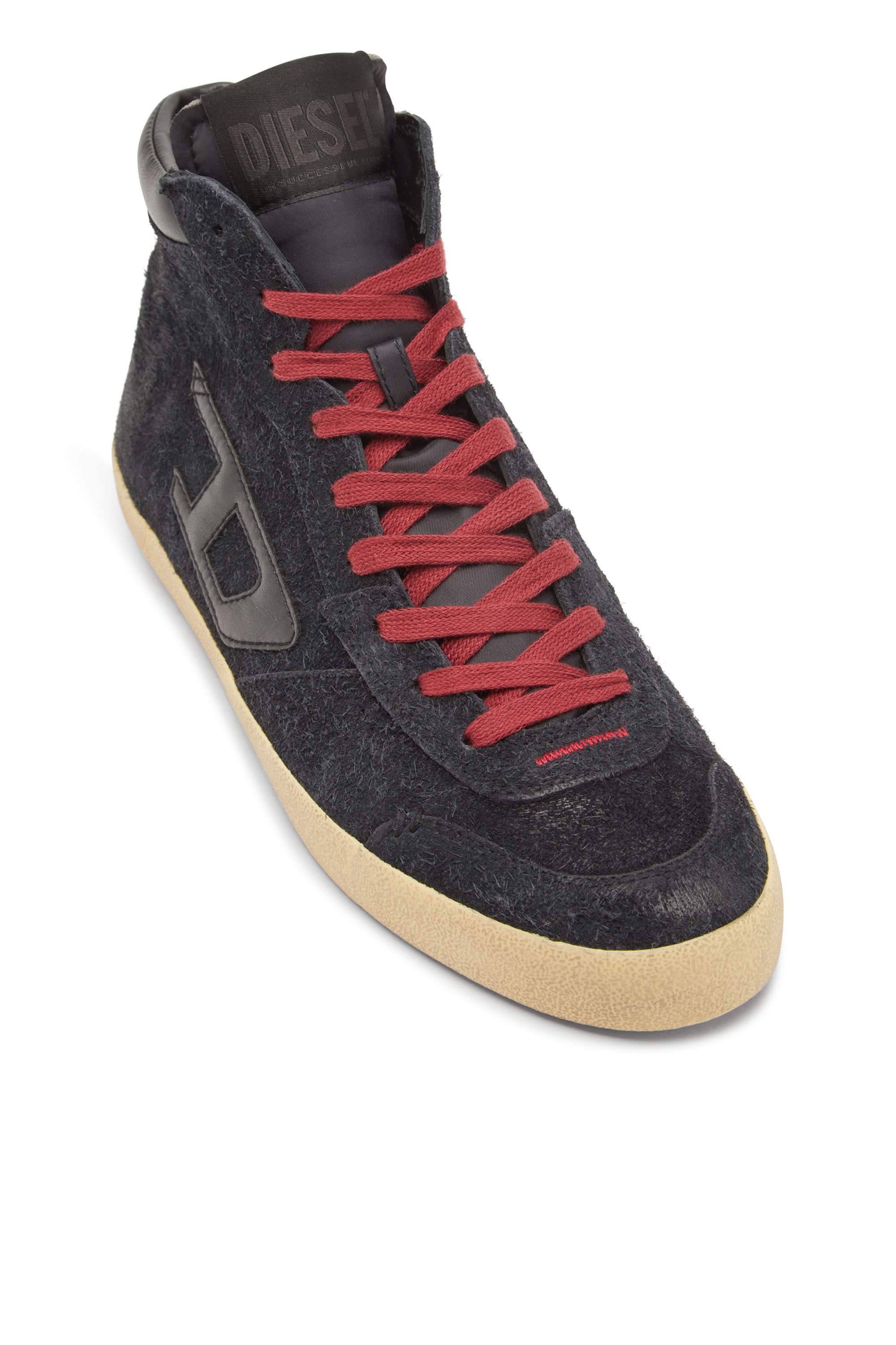 Diesel - S-LEROJI MID, S-Leroji-Sneakers montantes en daim poilu Homme in Noir - 6