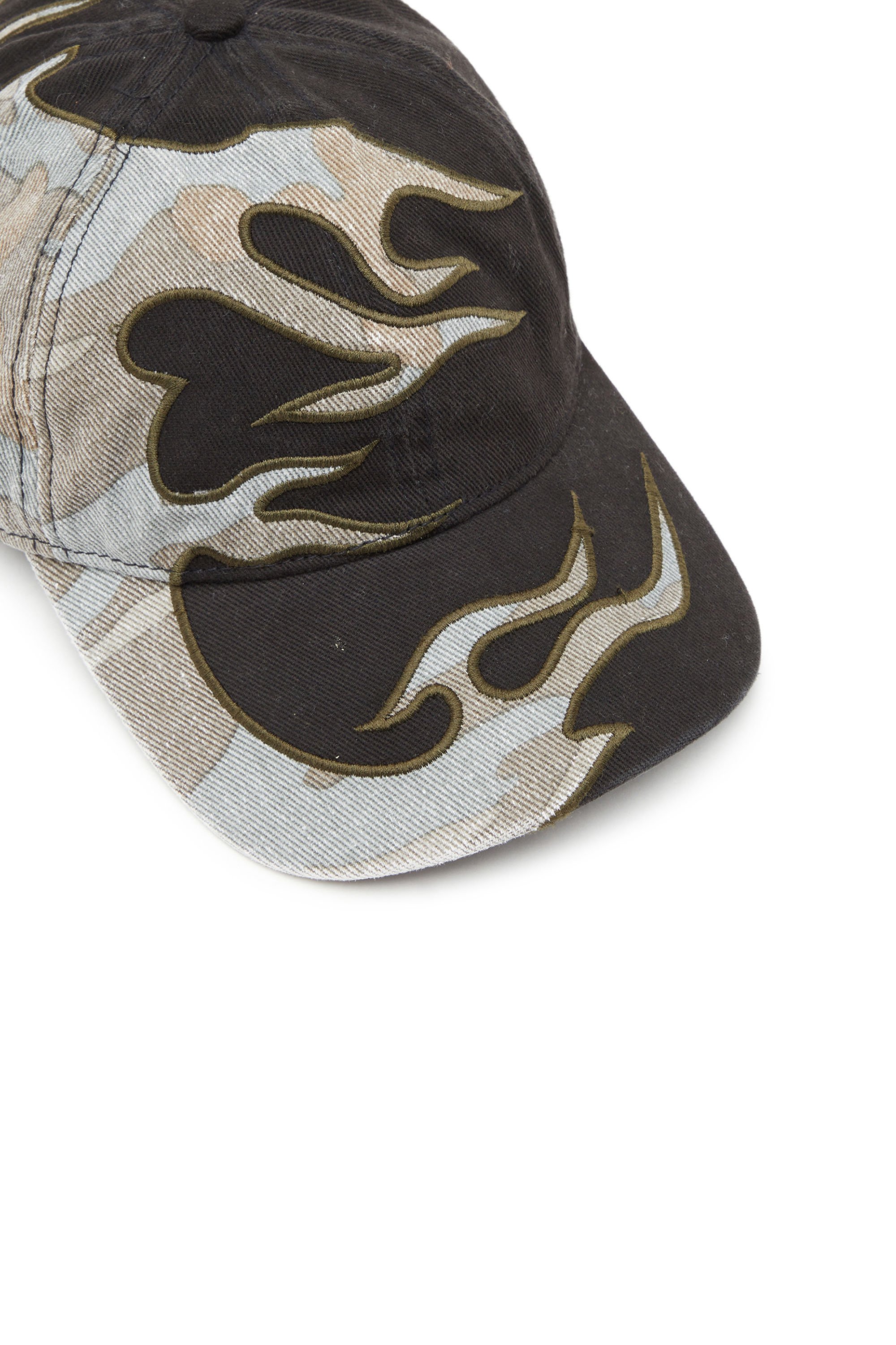 Diesel - C-FLAMA, Casquette de baseball avec flammes camouflage Homme in Polychrome - 3