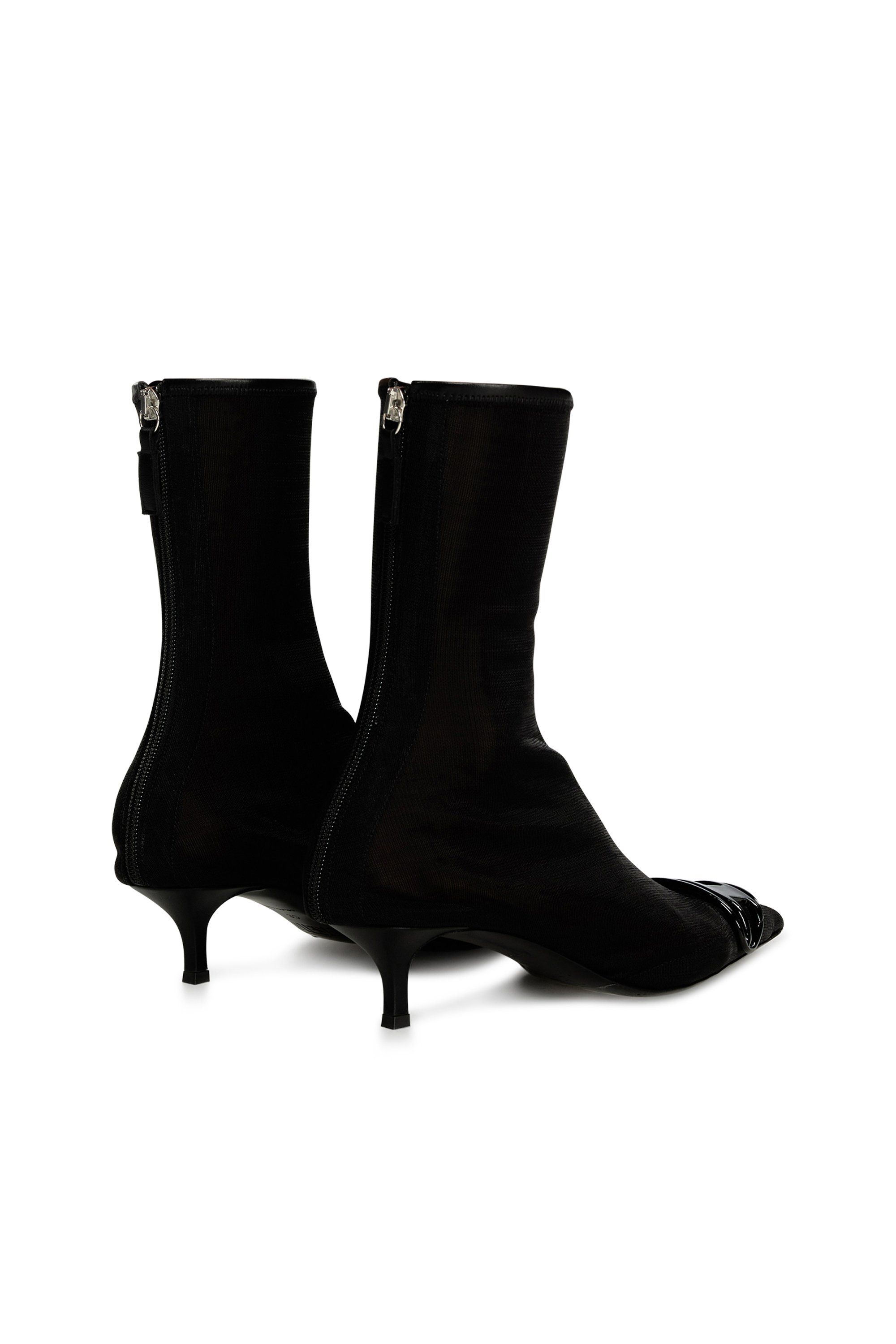 Diesel - D-VENUS KITTIE BT, Bottines en mesh stretch avec petit talon Femme in Noir - 3