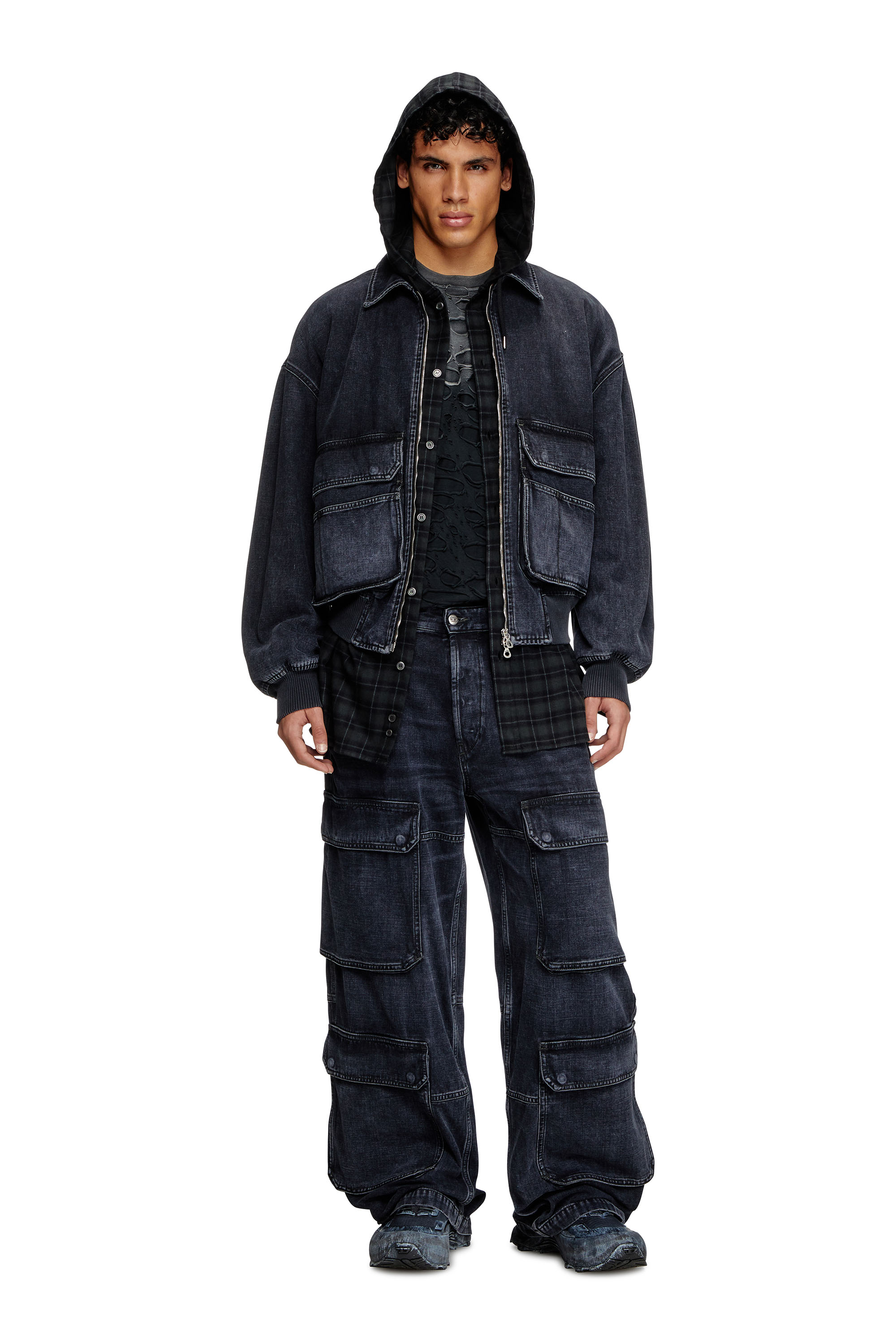 Diesel - D-KURZ, Unisex Jacke aus Denim in Köperbindung in Schwarz - 4