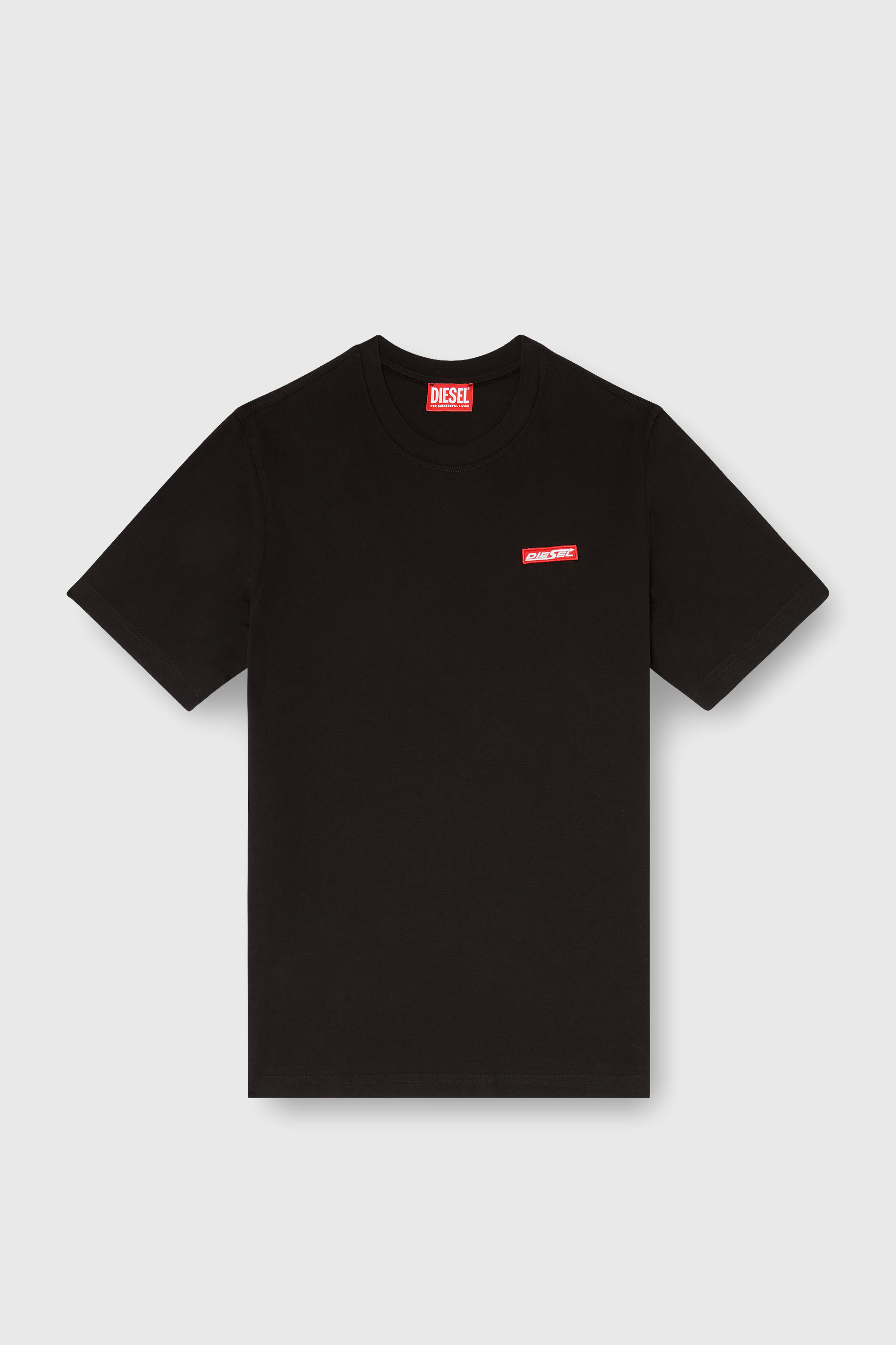 Diesel - T-ADJUST-AA12, T-shirt in cotone con patch logo Uomo in Nero - 2