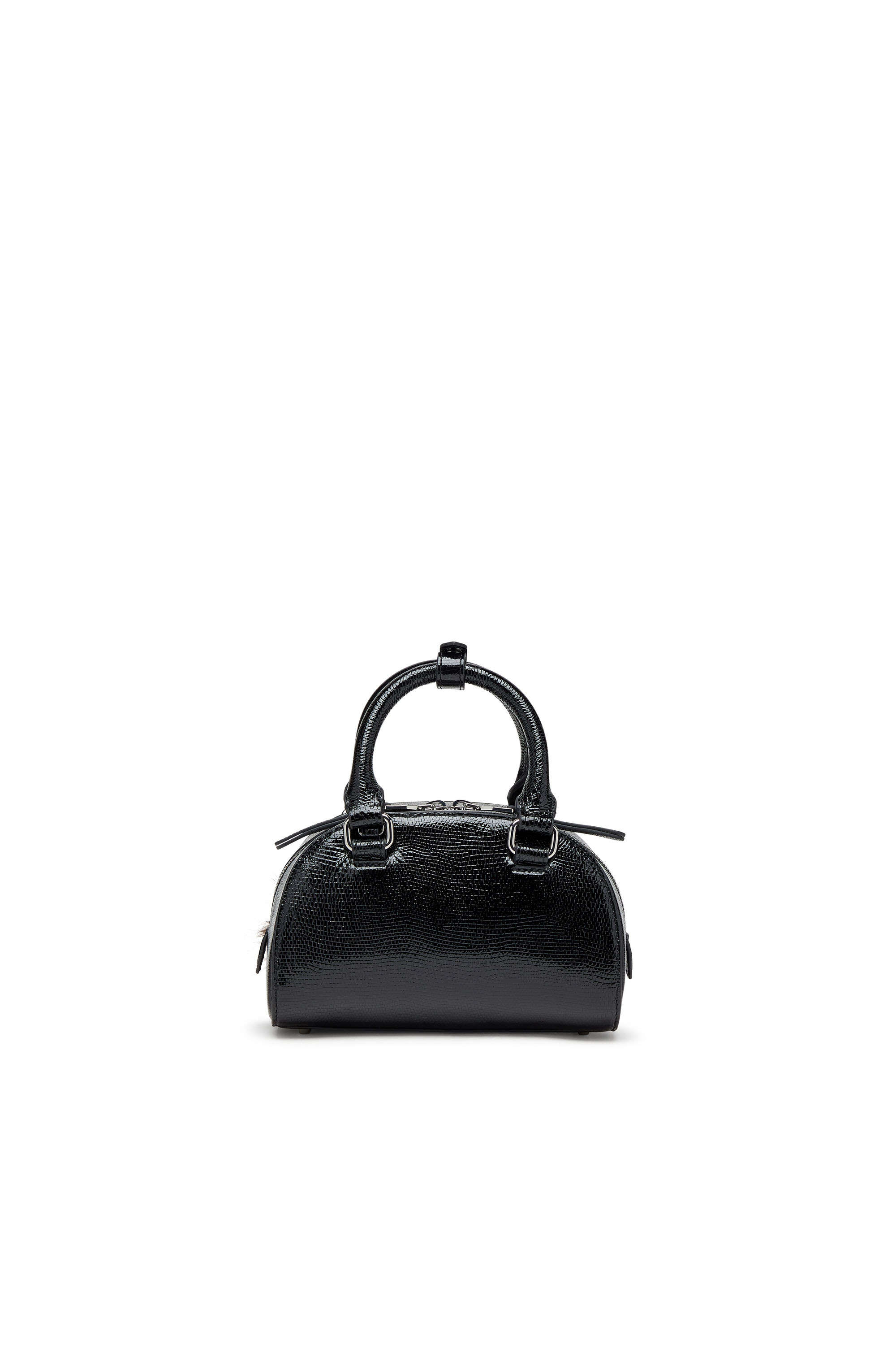Diesel - 1DR DOME CROSSBODY, Damen Mini-Bowling-Tasche aus geprägtem Leder in Schwarz - 2