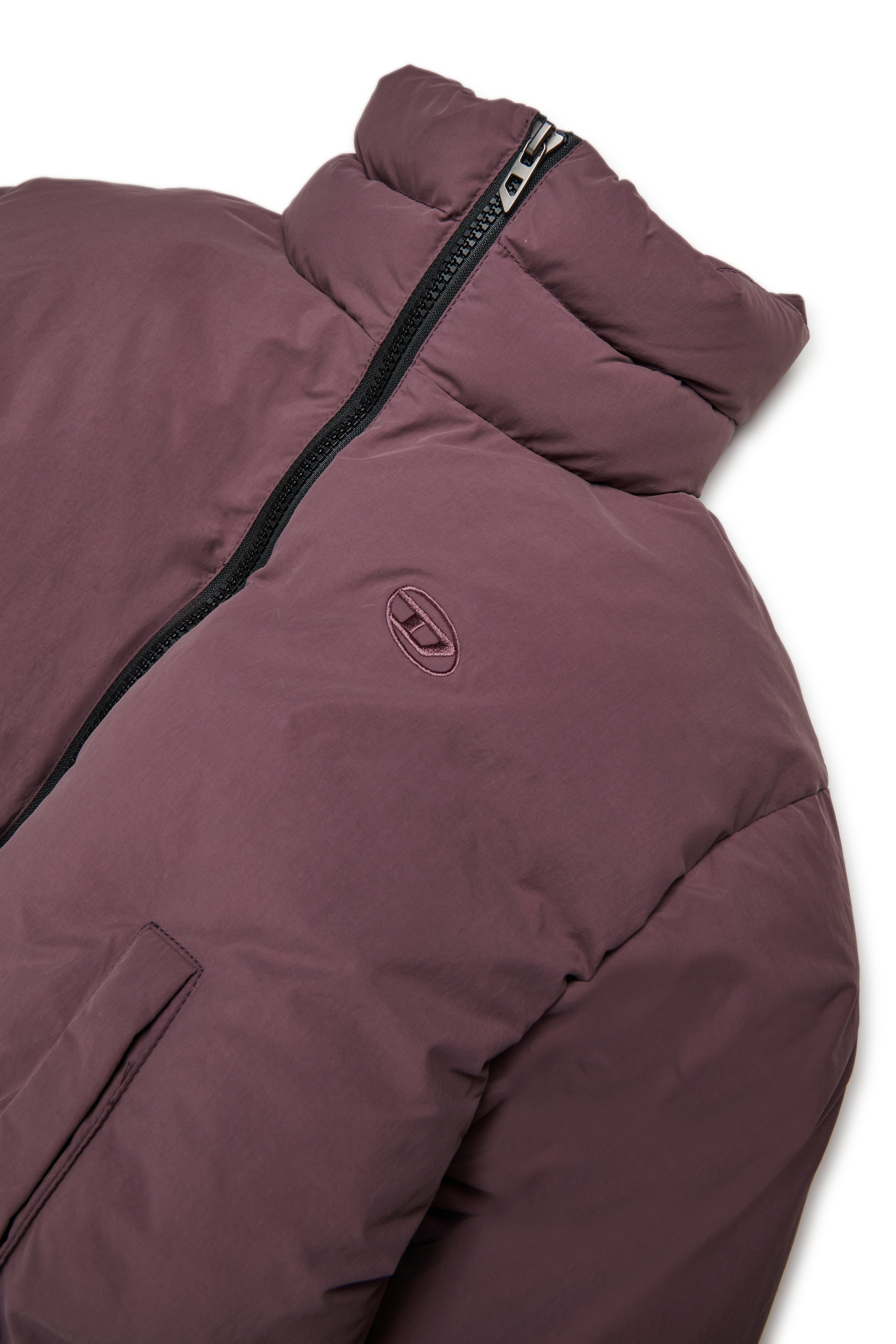 Diesel - JWRAVYS, Woman's Padded nylon jacket with zipper in Dark Violet - 3