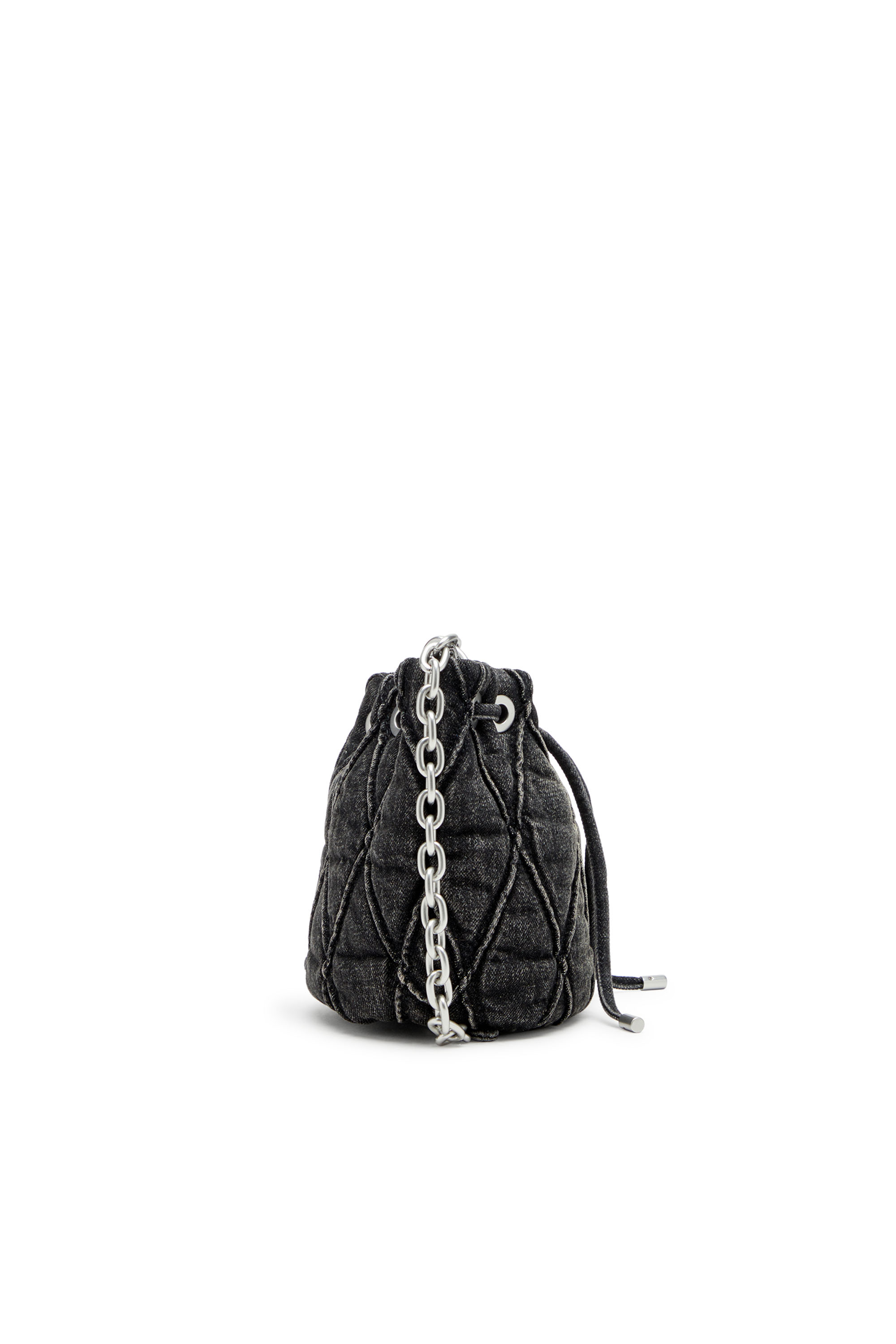 Diesel - CHARM-D BUCKET S, Mini sac seau en denim matelassé traité Femme in Noir - 3