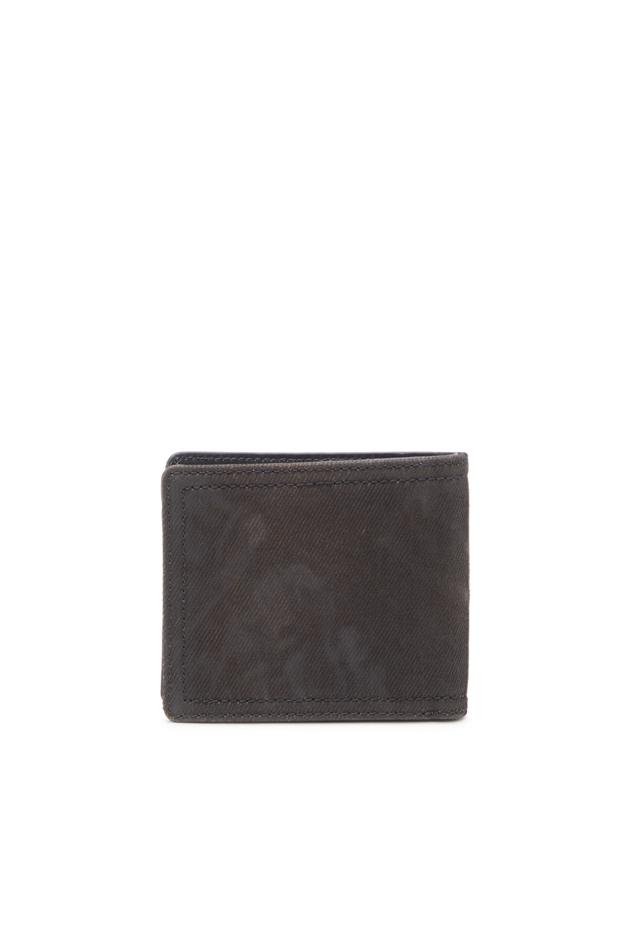 Diesel - MULTI-PKTS BI FOLD COIN S 3D, Herren Bifold-Portemonnaie aus beschichtetem beflocktem Denim in Schwarz - 2