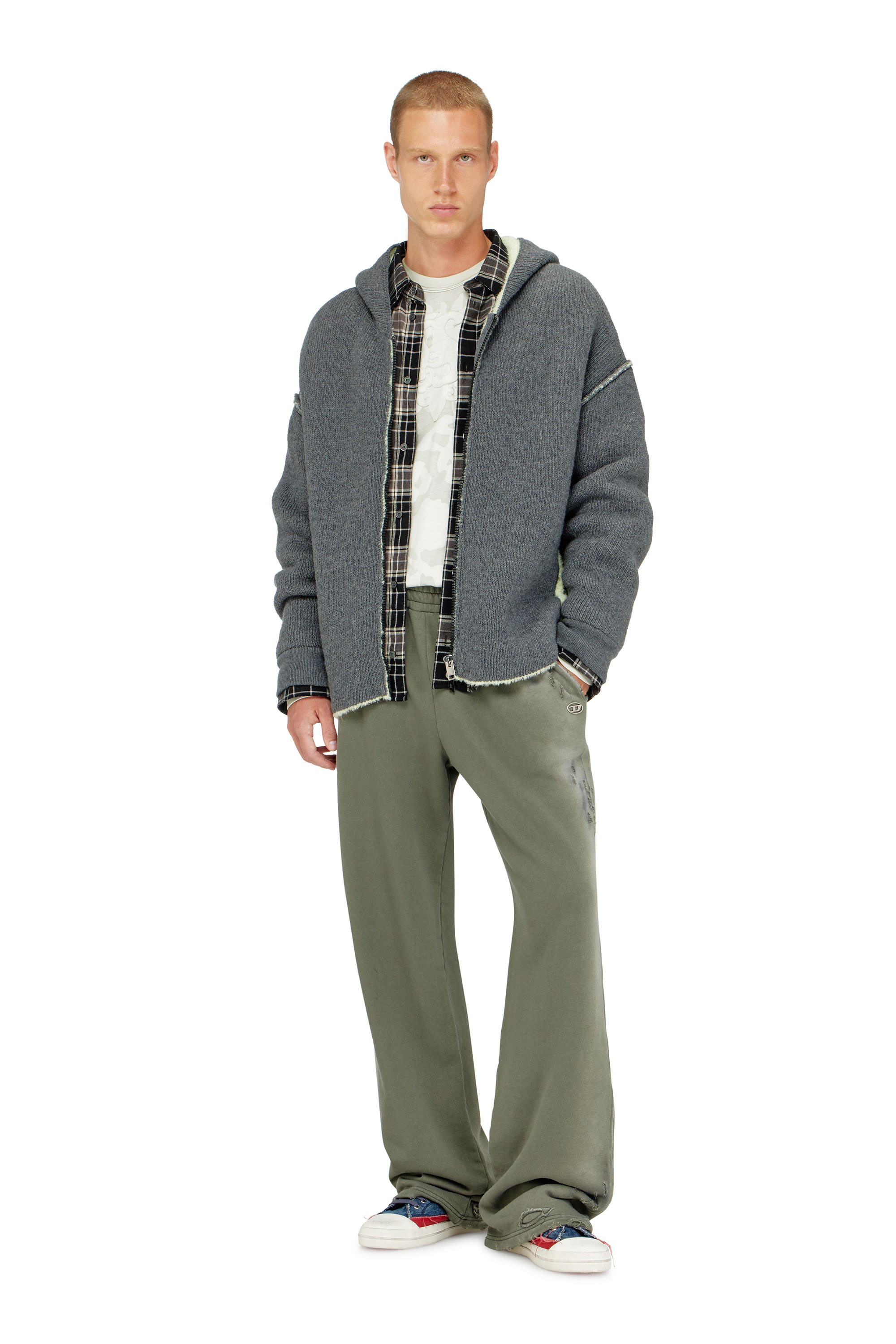 Diesel - K-BOUBBY, Sweat &agrave; capuche zipp&eacute; en maille &agrave; double texture Homme in ToBeDefined - 2