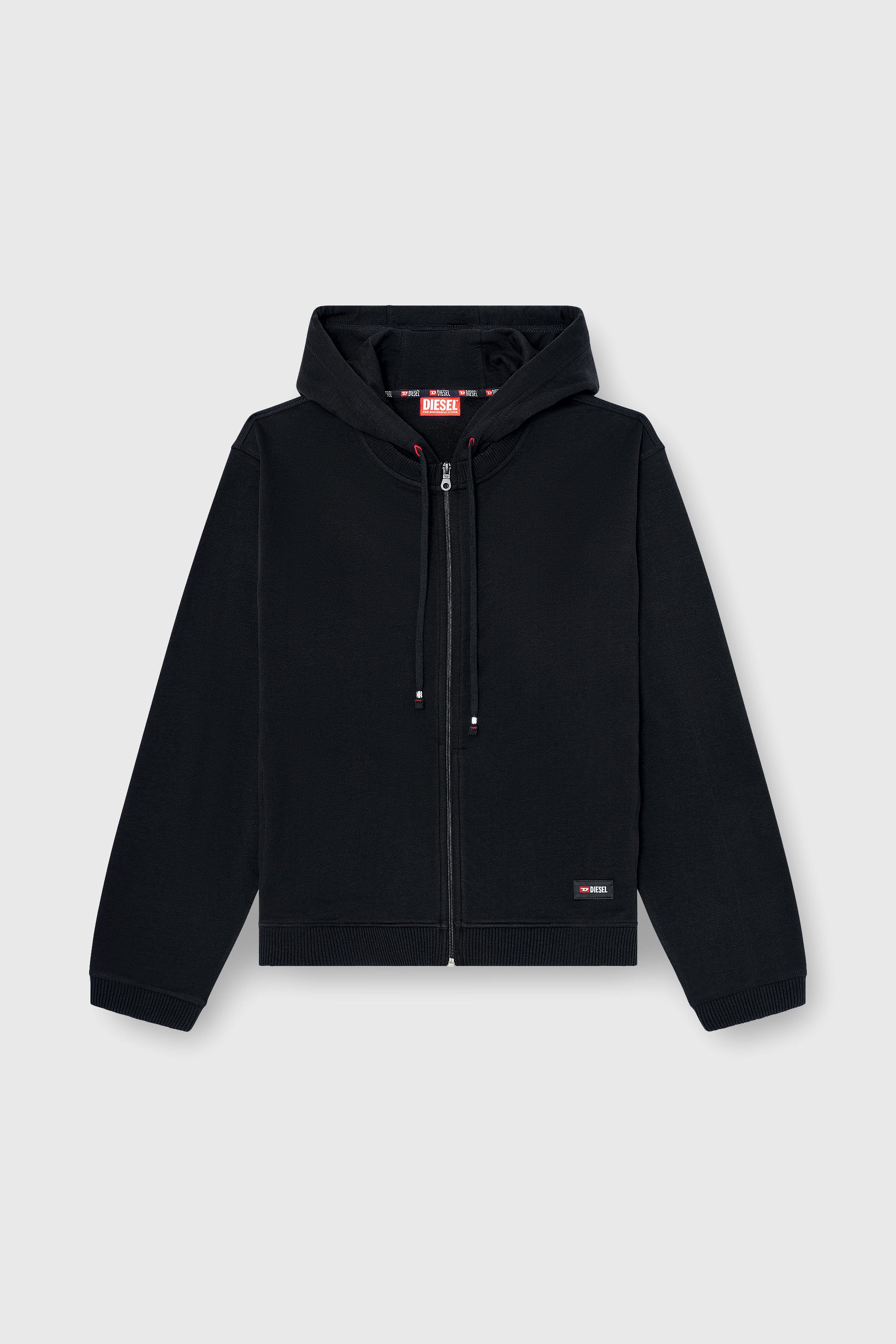Diesel - JOY-D-CORE, Felpa con cappuccio in misto cotone smerigliato Uomo in Nero - 2