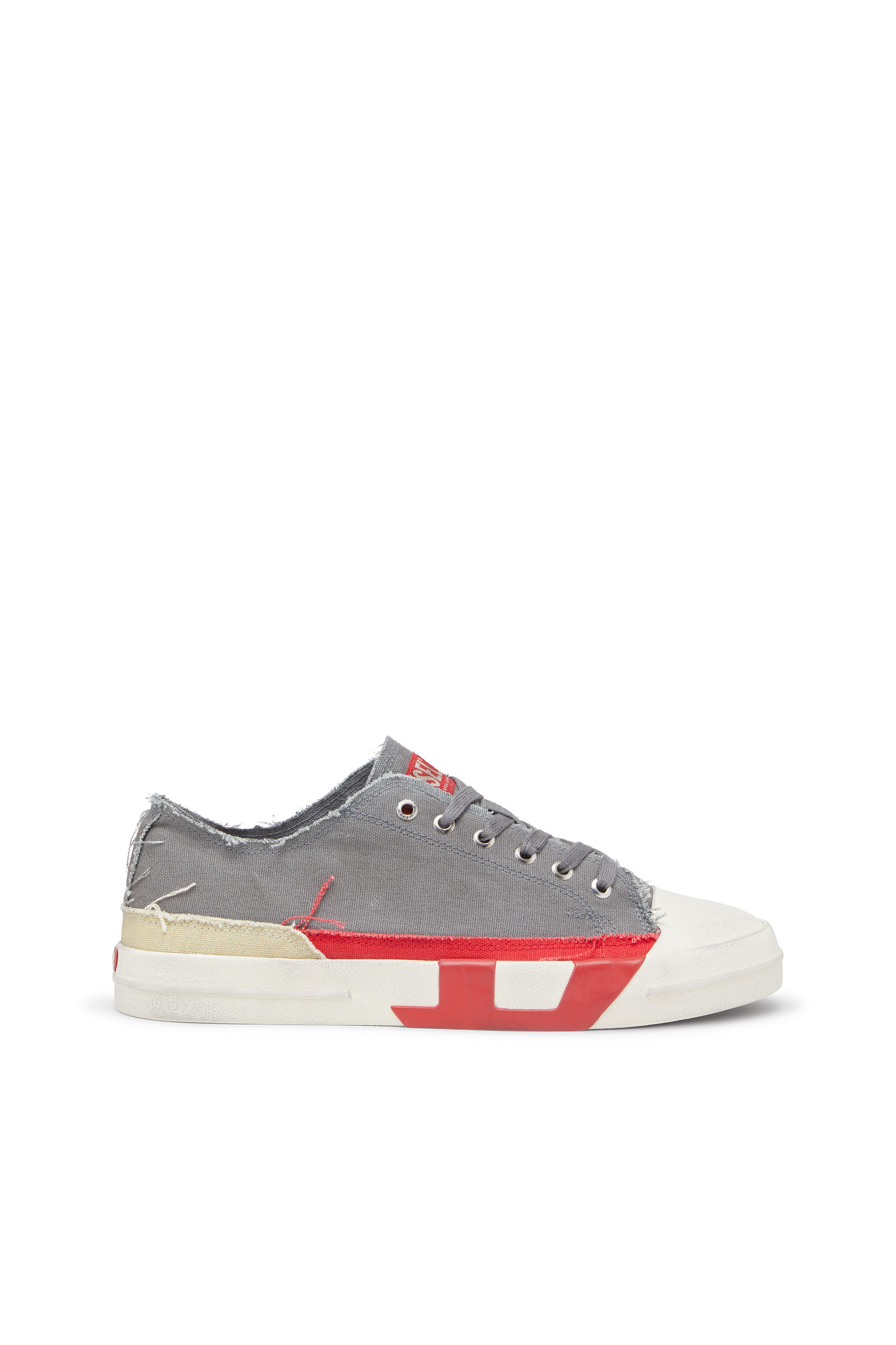 Diesel - S-D-VERSE LOW, S-D-Verse-Sneakers en toile à effet sali Homme in Gris - 1